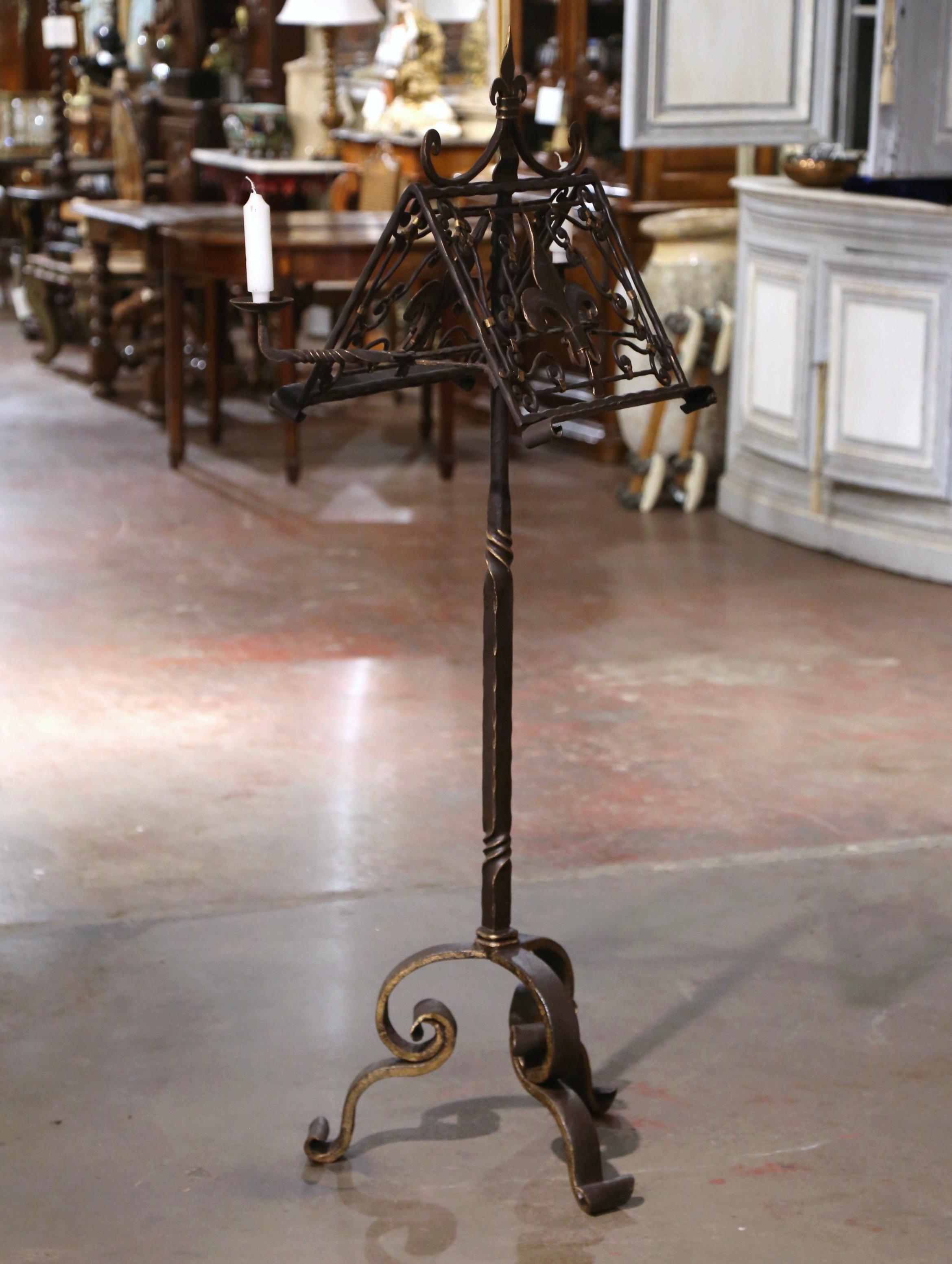 19th Century French Forged Wrought Iron Duet Lectern or Music Stand 1
