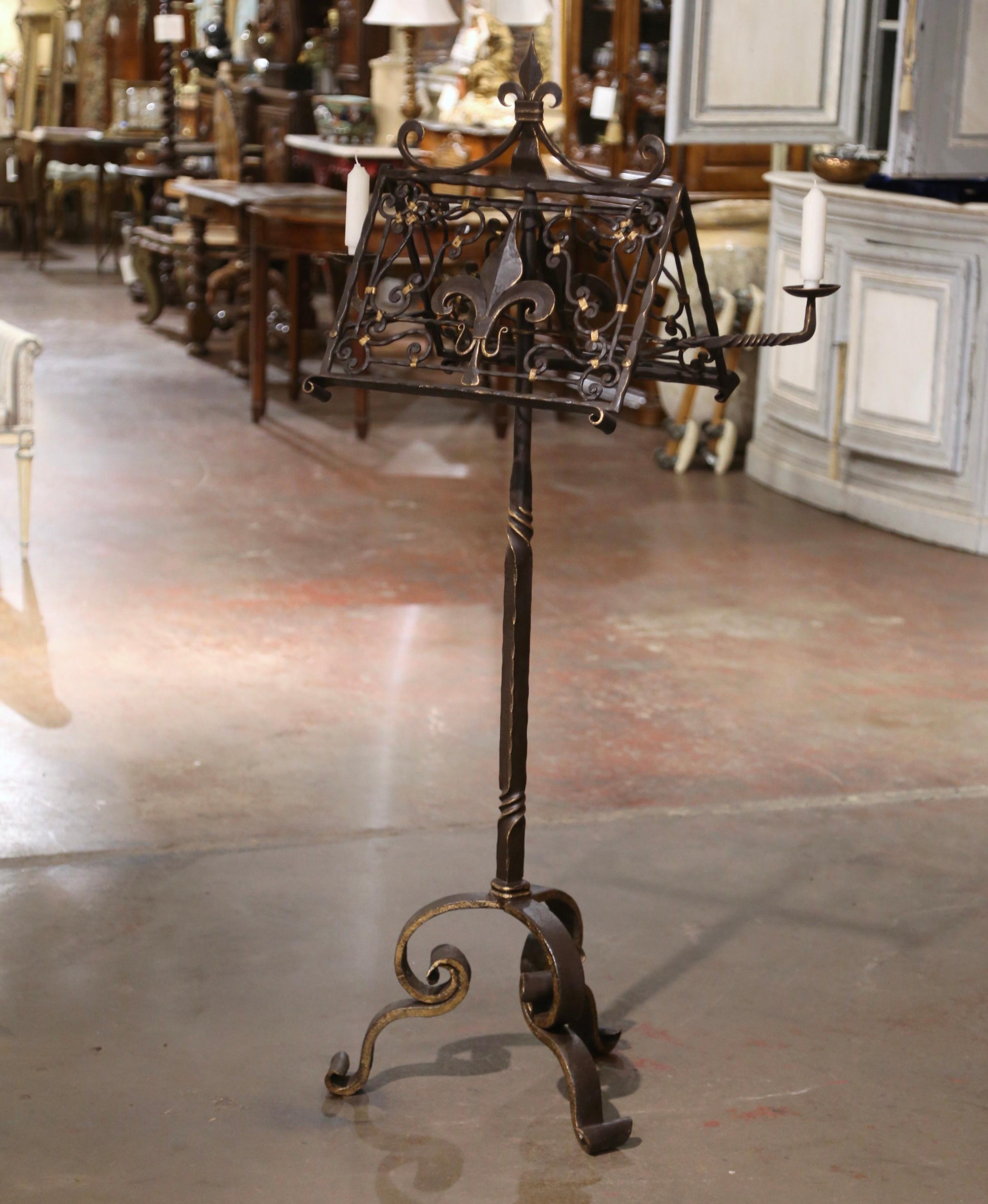 19th Century French Forged Wrought Iron Duet Lectern or Music Stand 2