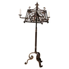 19th Century French Forged Wrought Iron Duet Lectern or Music Stand