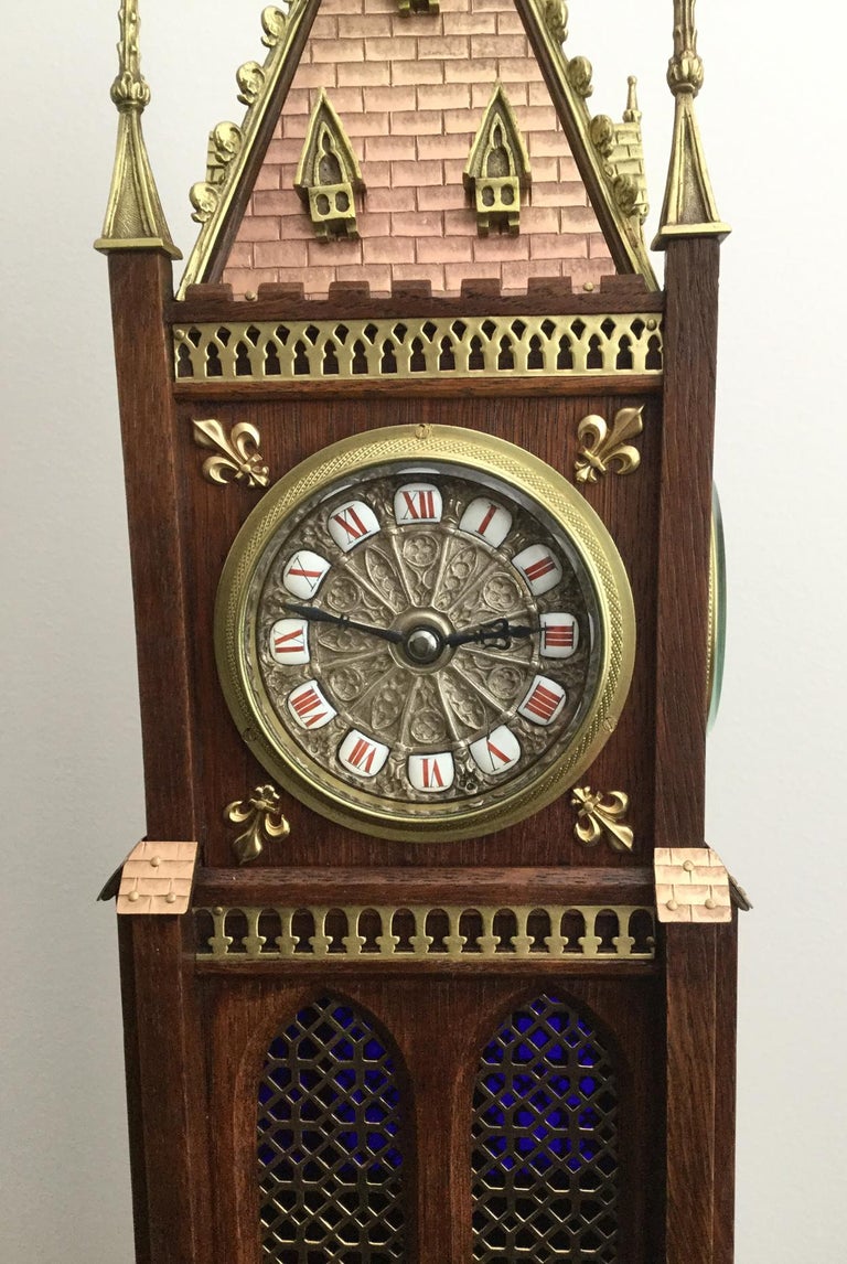 19th Century French Four Face Blumberg Novelty Tower Clock For Sale at