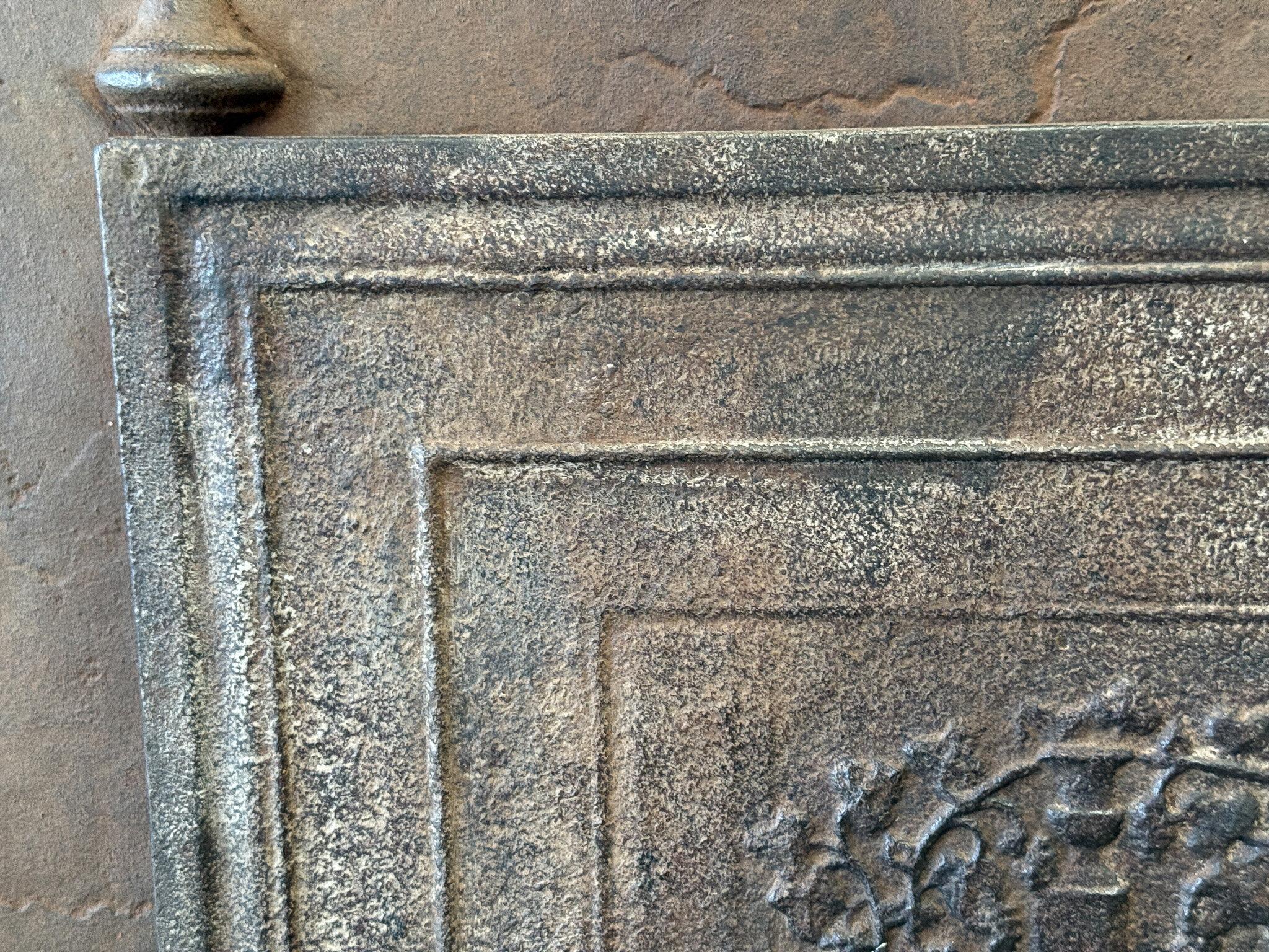 Cast 19th Century French 'Fox and the Grapes' Fireback / Backsplash For Sale
