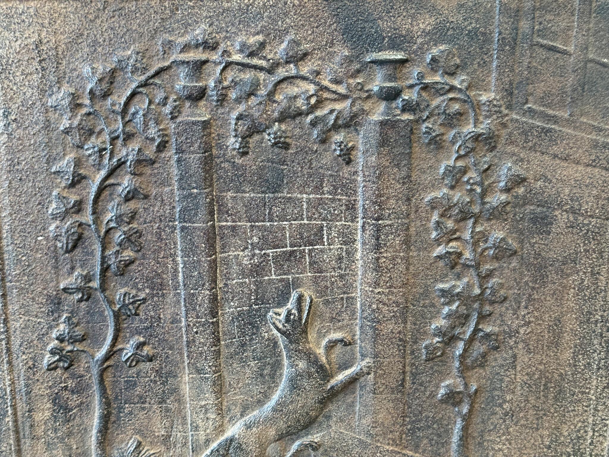 19th Century French 'Fox and the Grapes' Fireback / Backsplash For Sale 3