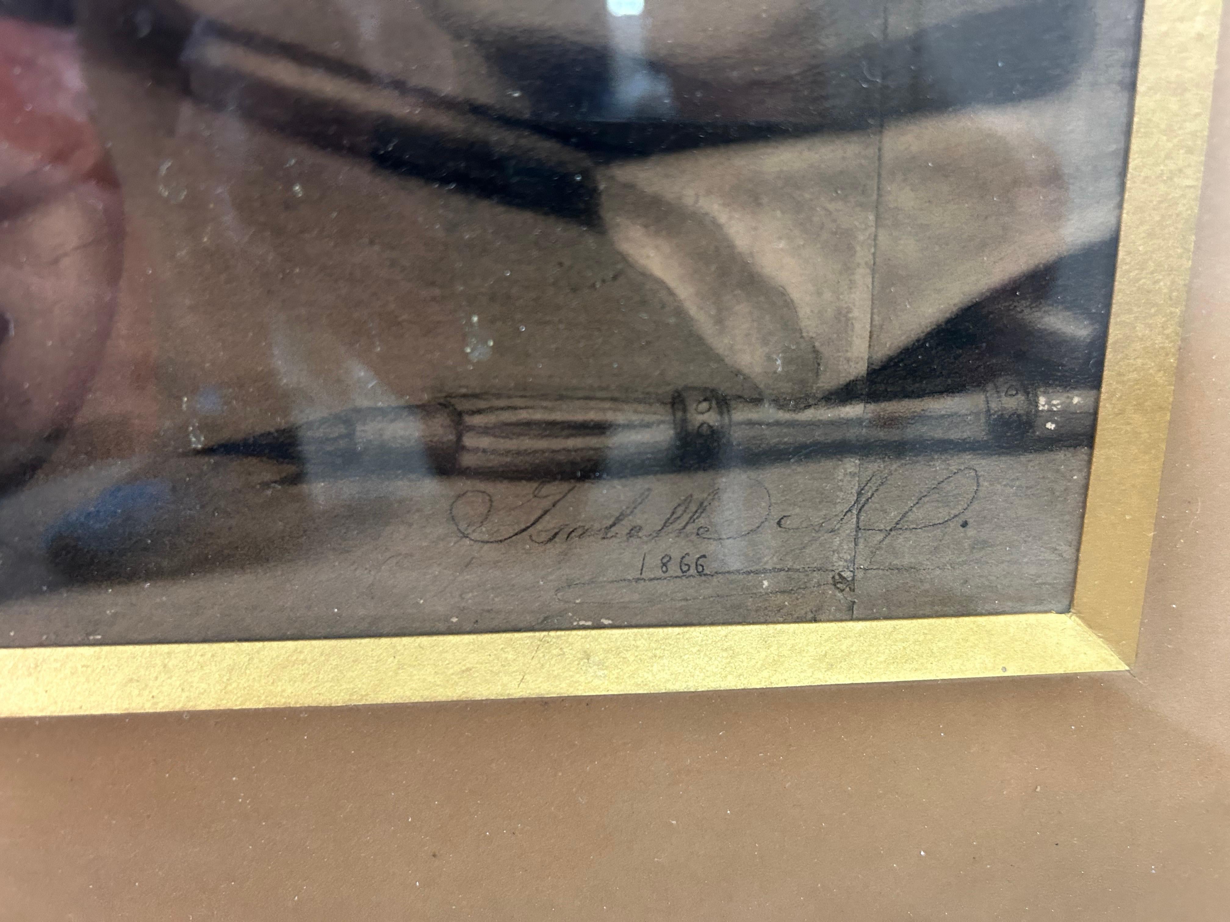 Dibujo académico francés del siglo XIX enmarcado en venta 2