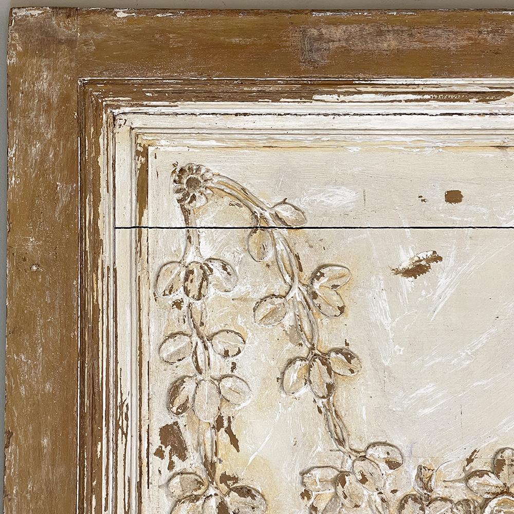 Oak 19th Century French Framed, Carved and Painted Panel For Sale