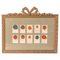Antique 19th Century French Framed Collection of Seals and Stamps