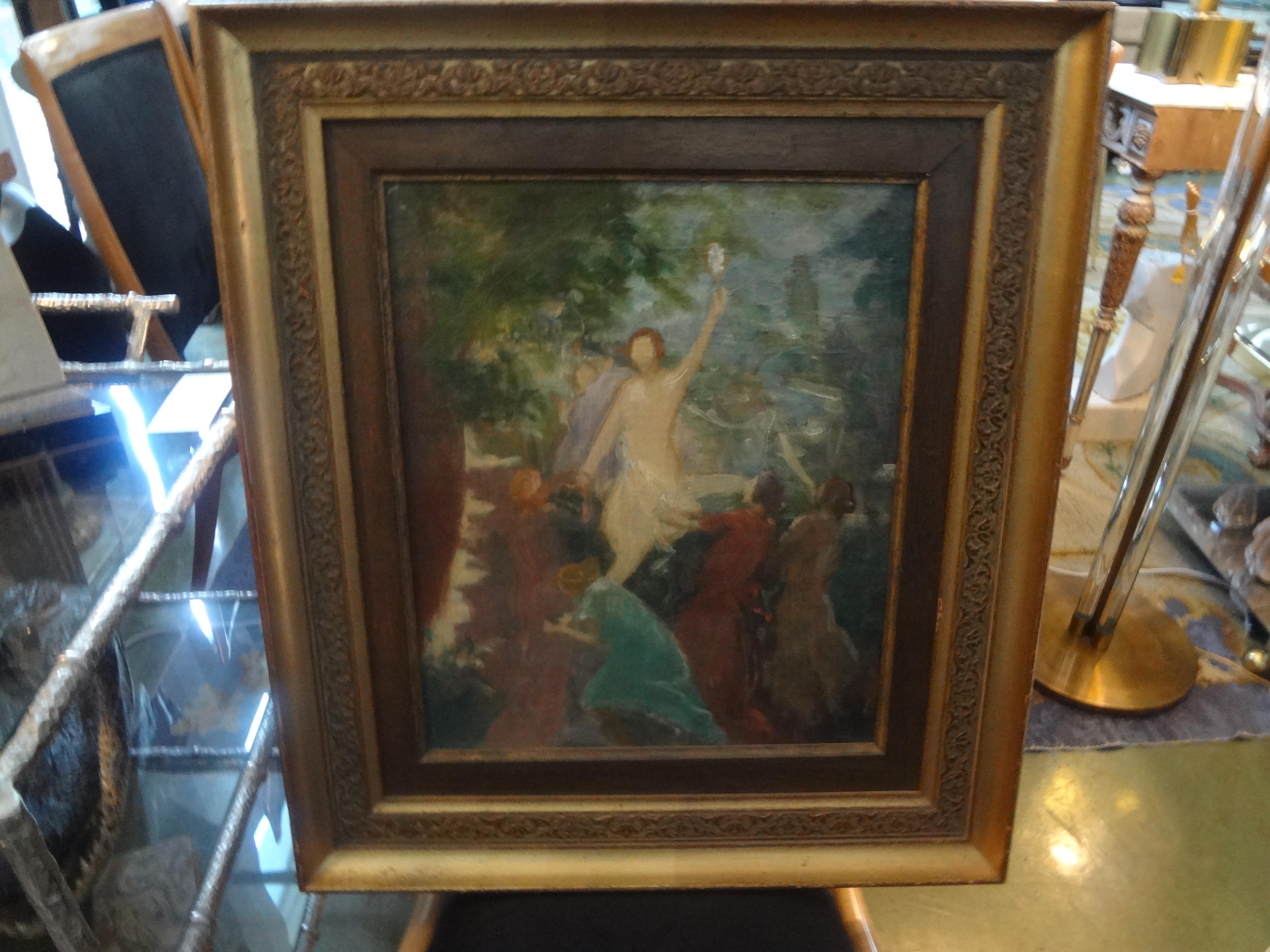 19th Century French Framed Impressionist Oil on Canvas For Sale 5