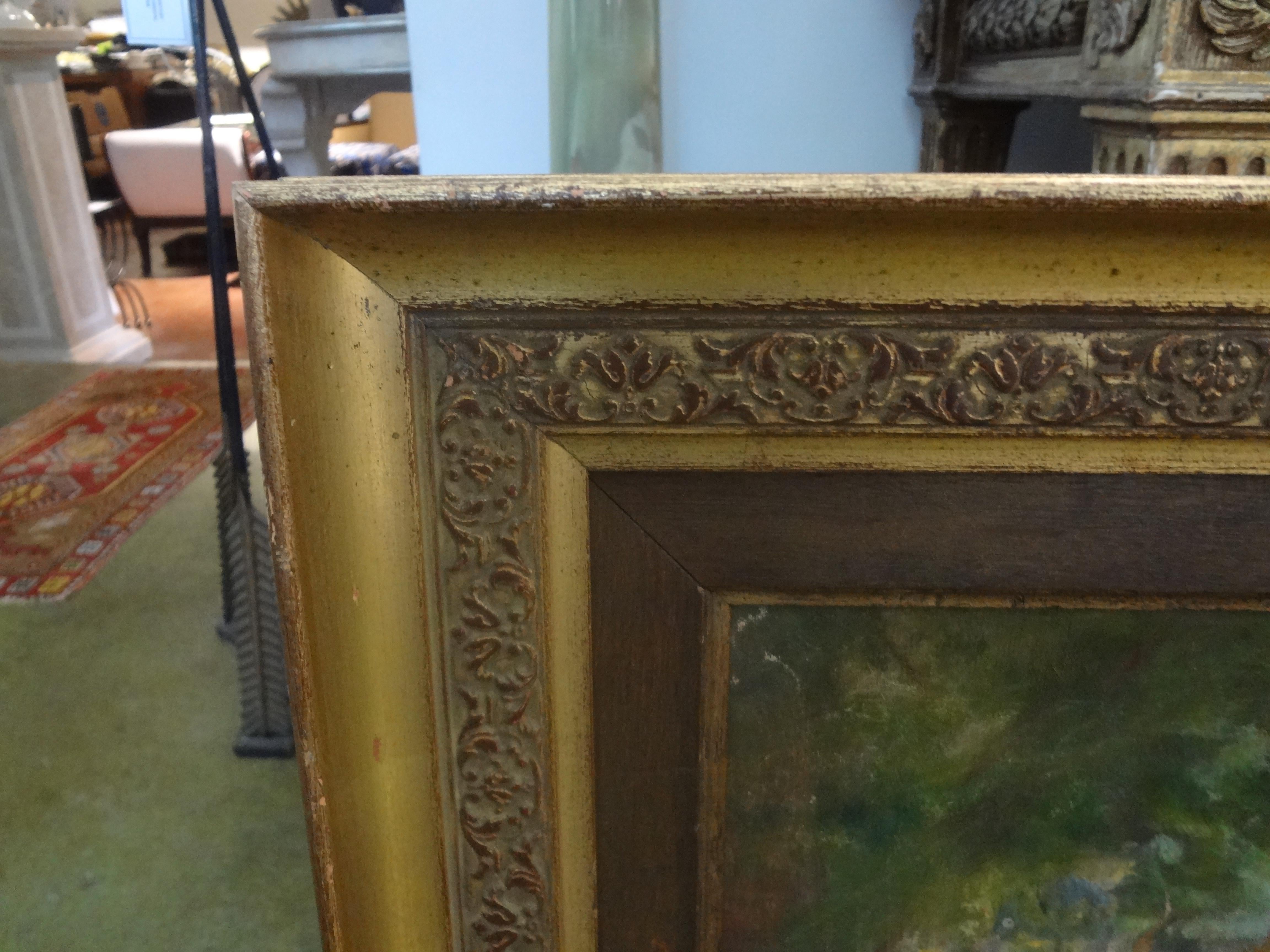 Huile sur toile impressionniste française du 19ème siècle encadrée Bon état - En vente à Houston, TX