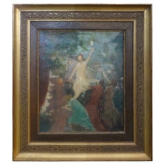19th Century French Framed Impressionist Oil on Canvas