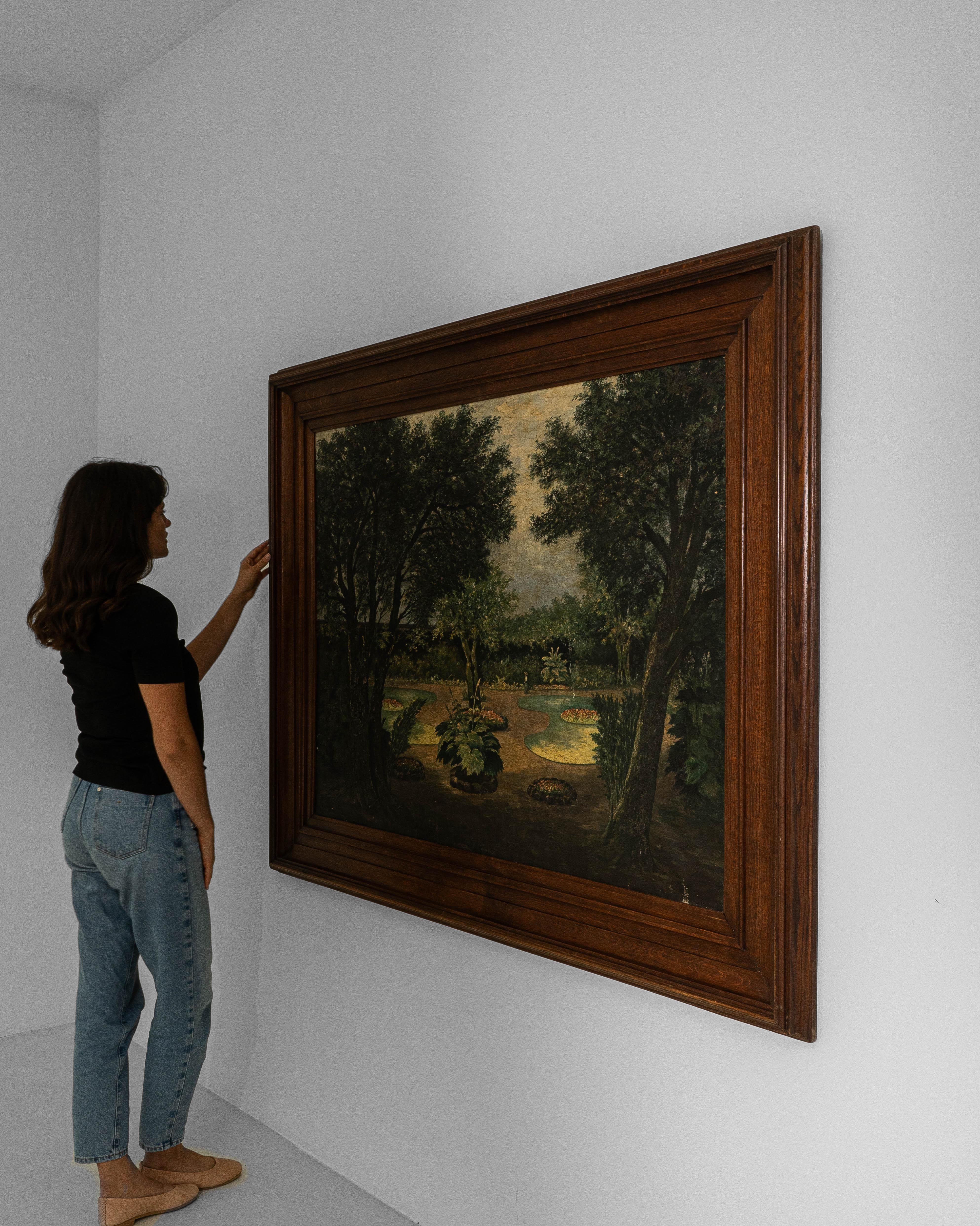 19th Century French Framed Oil on Canvas Painting of Landscape im Angebot 9