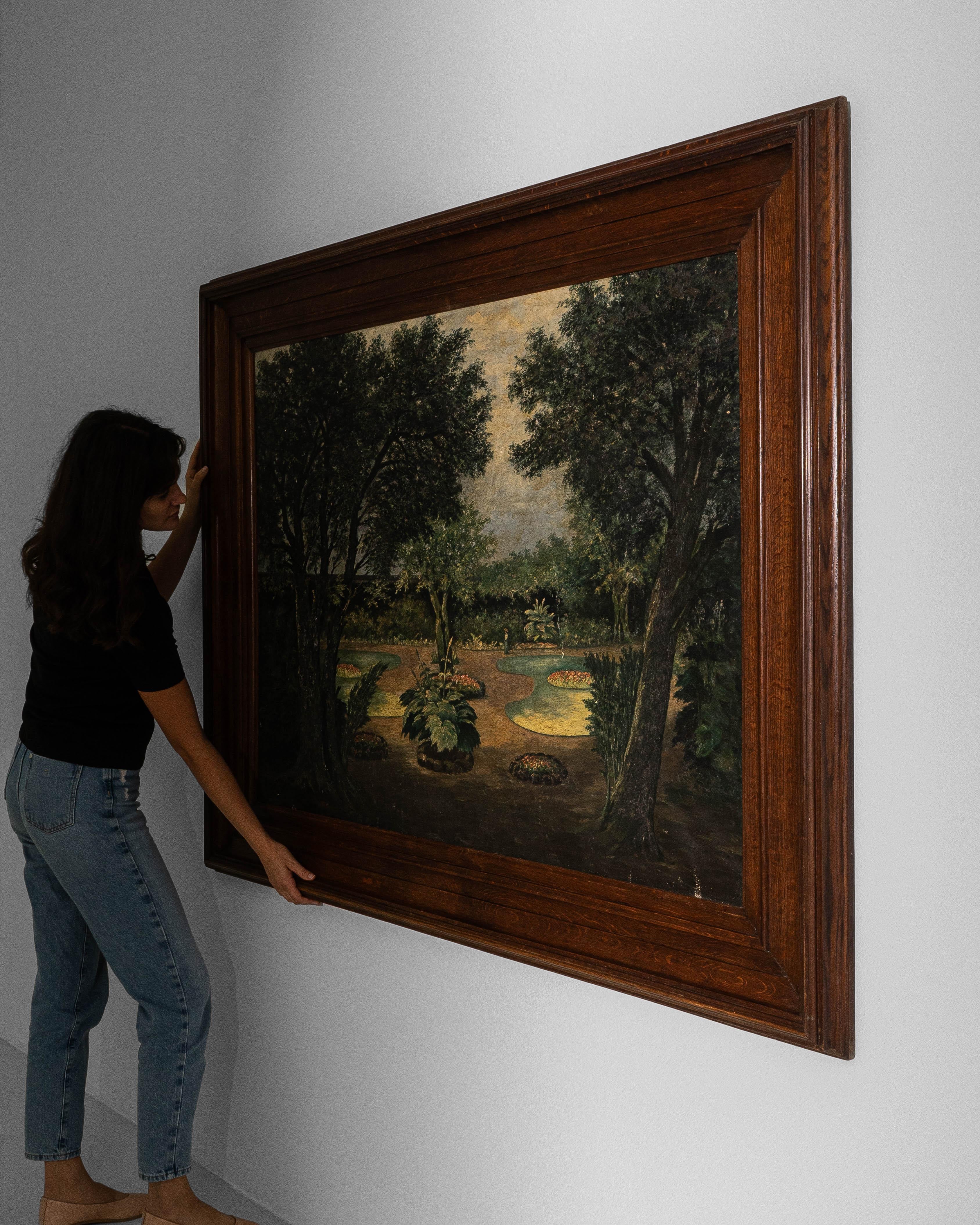 19th Century French Framed Oil on Canvas Painting of Landscape im Angebot 14