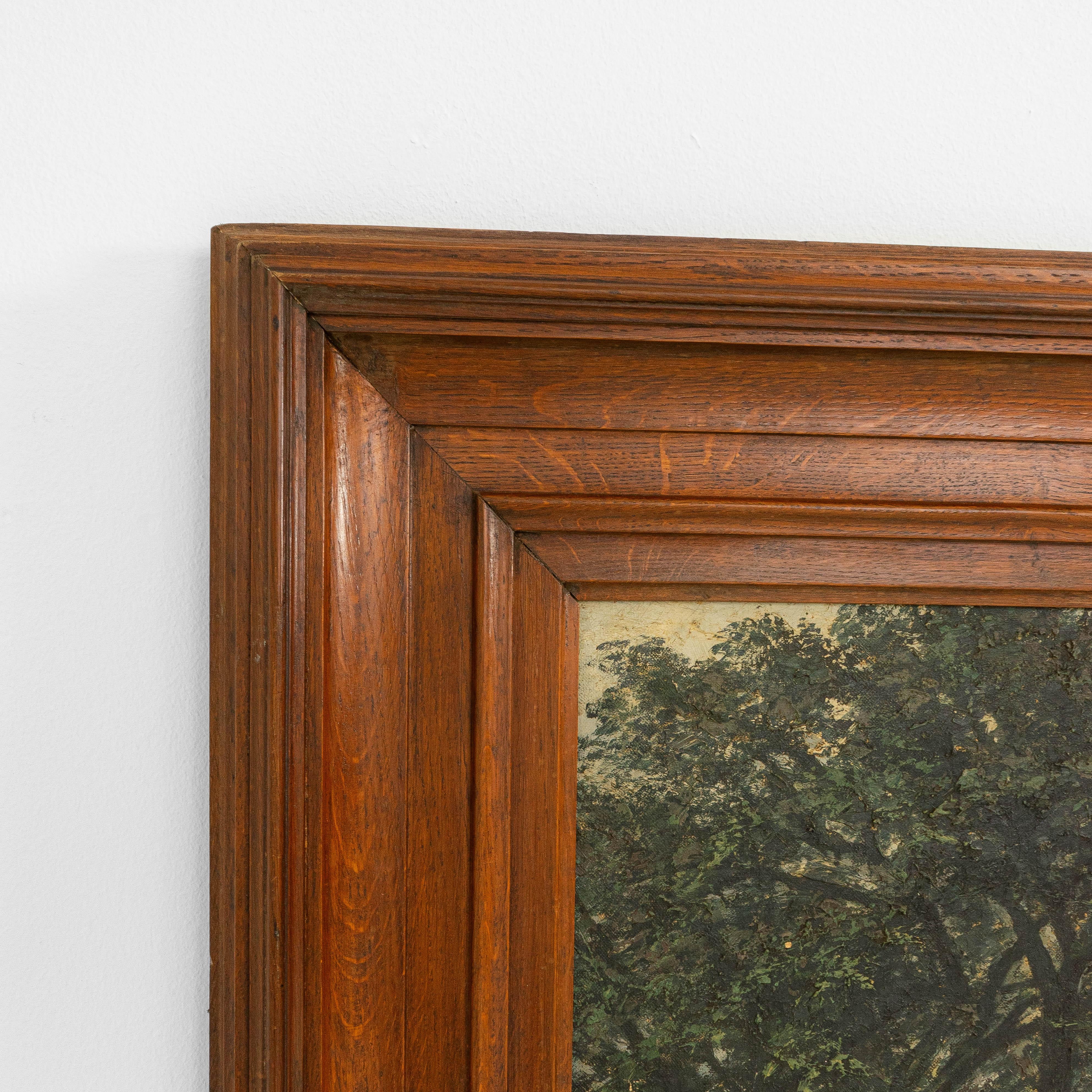 19th Century French Framed Oil on Canvas Painting of Landscape (Leinwand) im Angebot