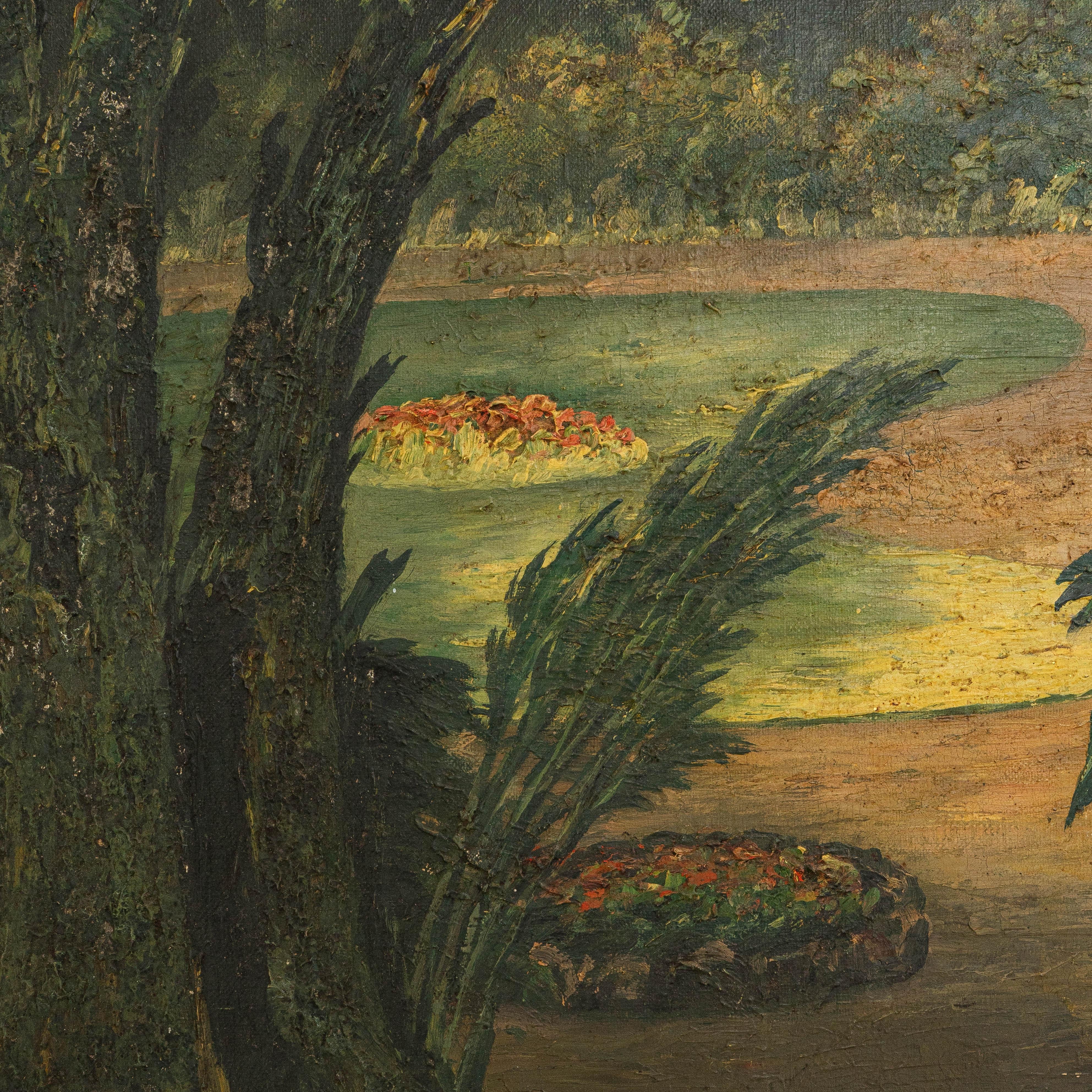 19th Century French Framed Oil on Canvas Painting of Landscape im Angebot 1