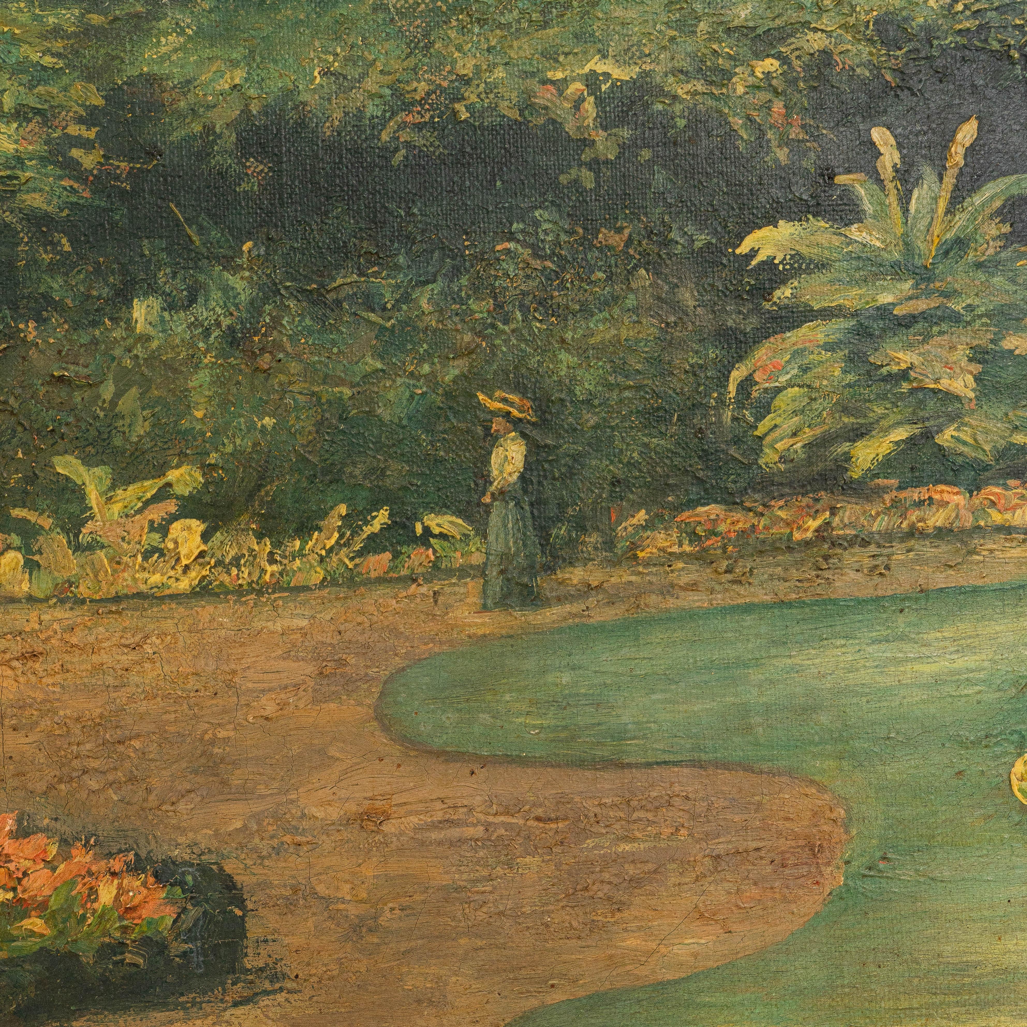 19th Century French Framed Oil on Canvas Painting of Landscape im Angebot 2