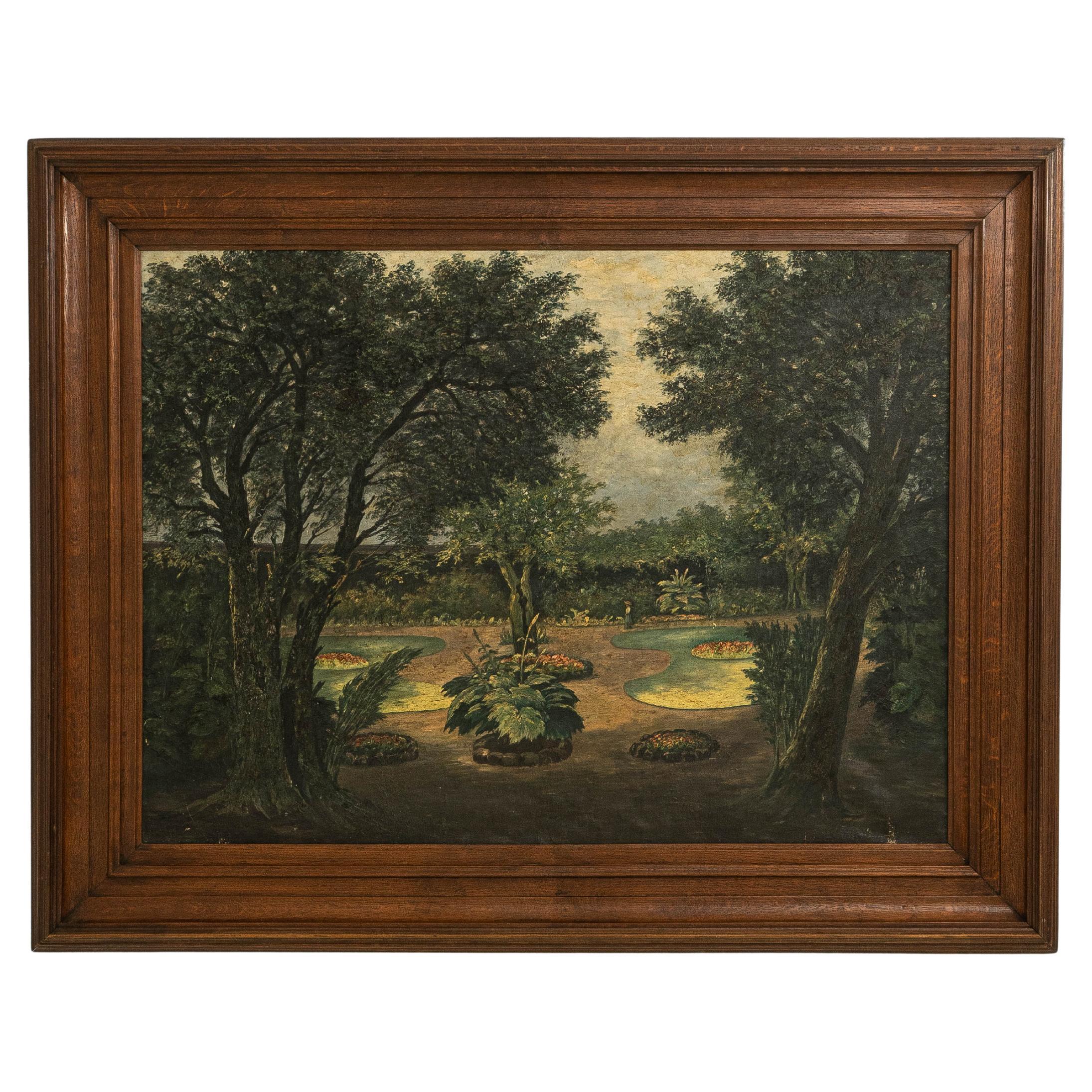 19th Century French Framed Oil on Canvas Painting of Landscape im Angebot