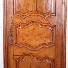 19th Century French Fruitwood and Oak Bonnetiere Single Door Armoire