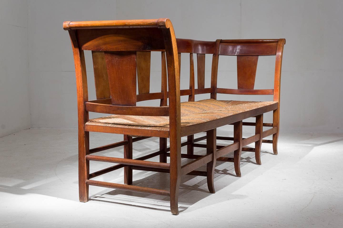 19th Century, French Fruitwood Bench 2