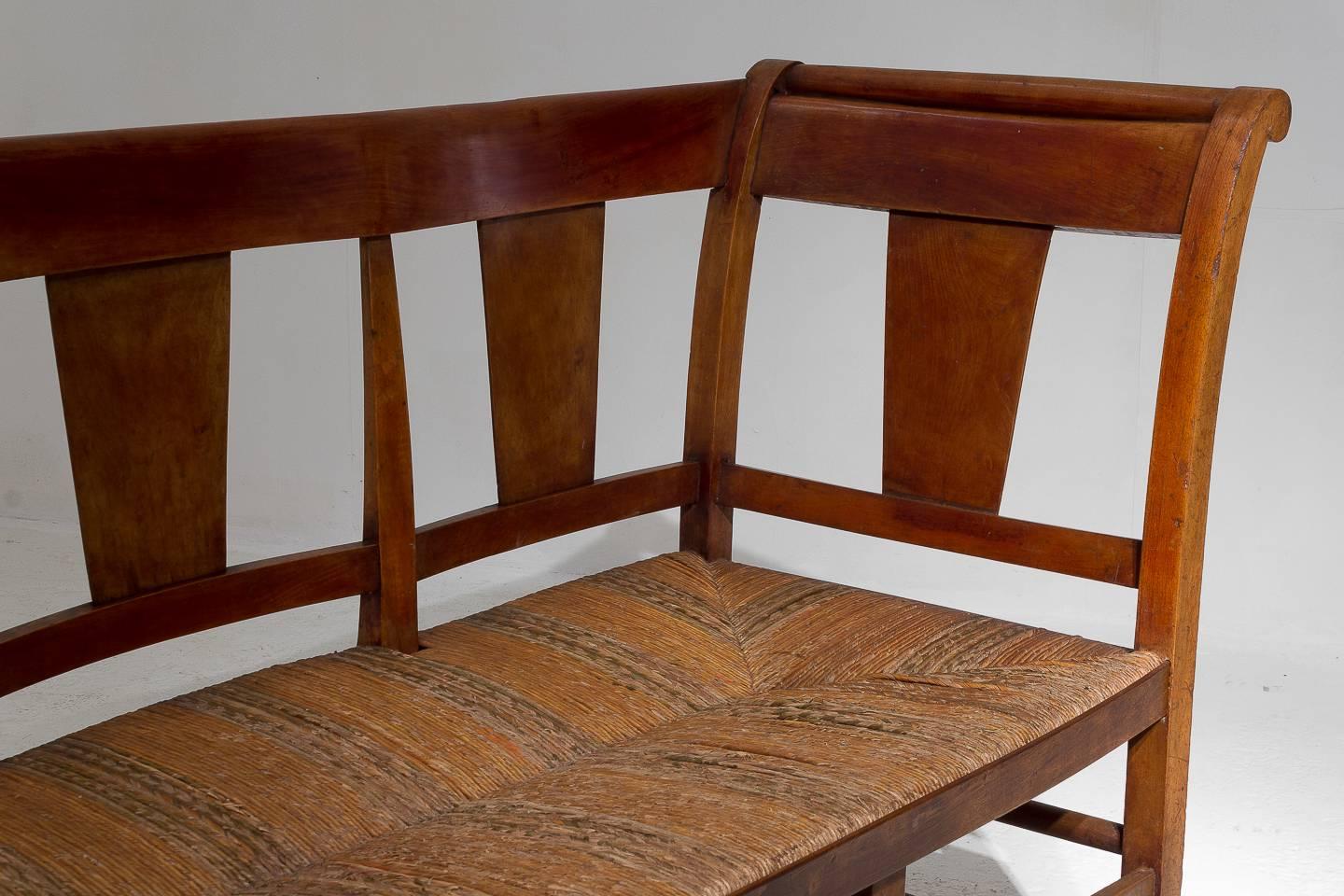 19th Century, French Fruitwood Bench 4