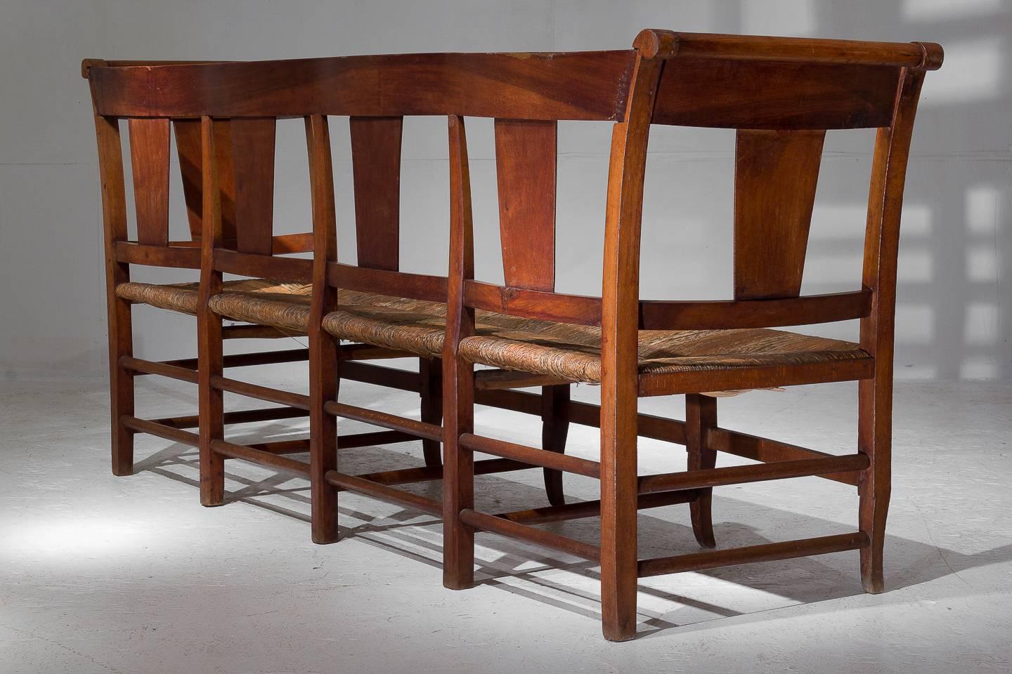 19th Century, French Fruitwood Bench 6