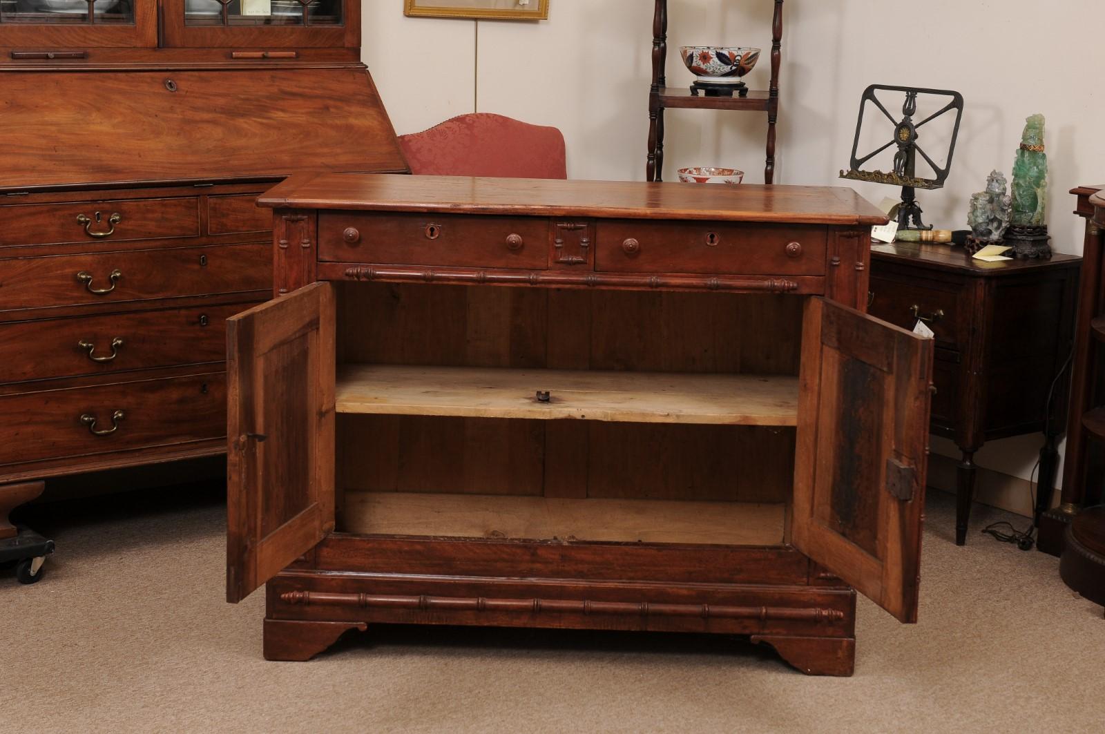 19th Century French Fruitwood Buffet with Faux Bamboo Detail For Sale 13