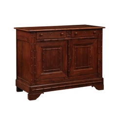 19th Century French Fruitwood Buffet with Faux Bamboo Detail