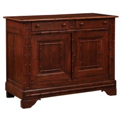19th Century French Fruitwood Buffet with Faux Bamboo Detail