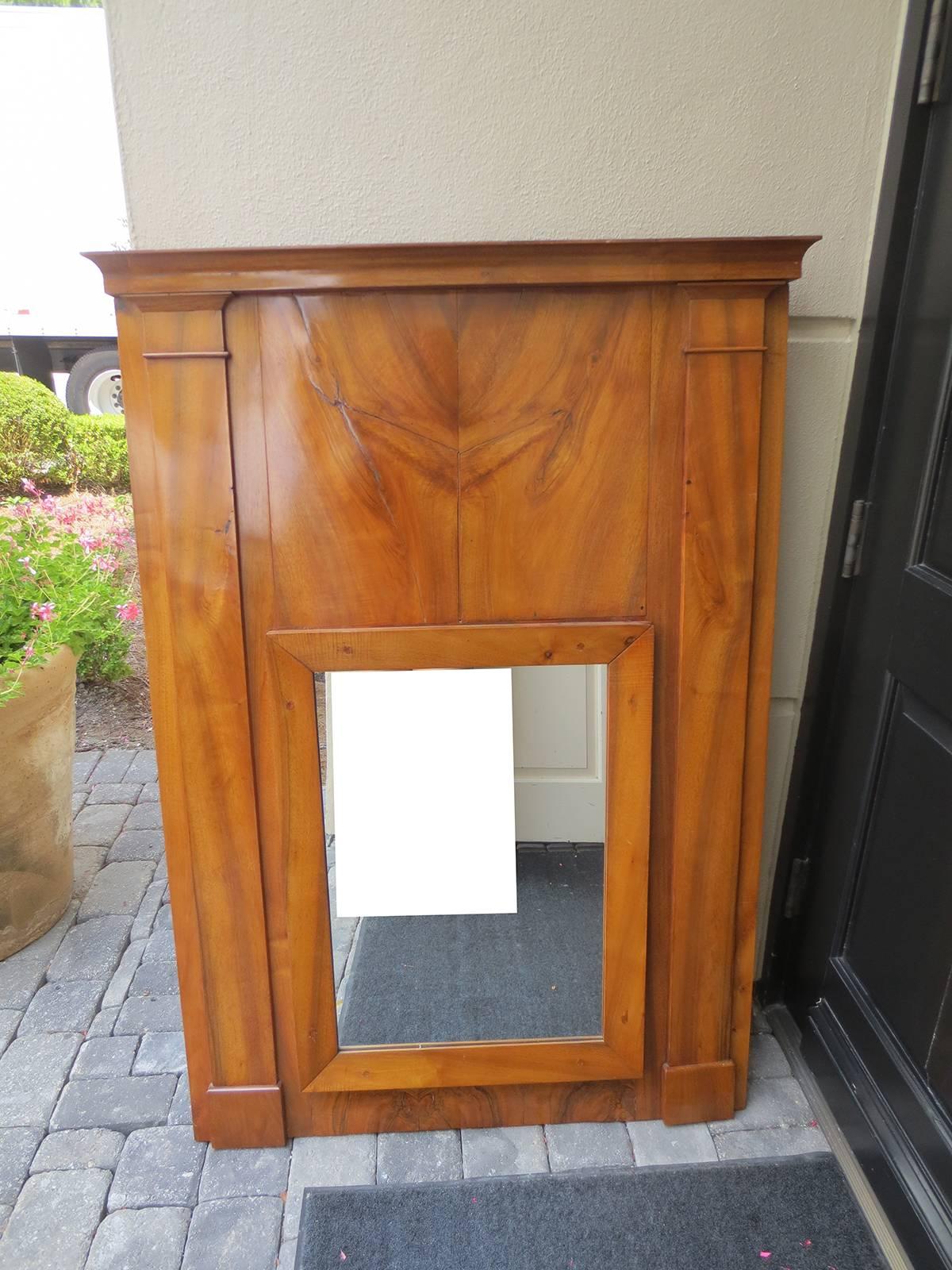 19th Century French Fruitwood Charles X Mirror In Good Condition In Atlanta, GA