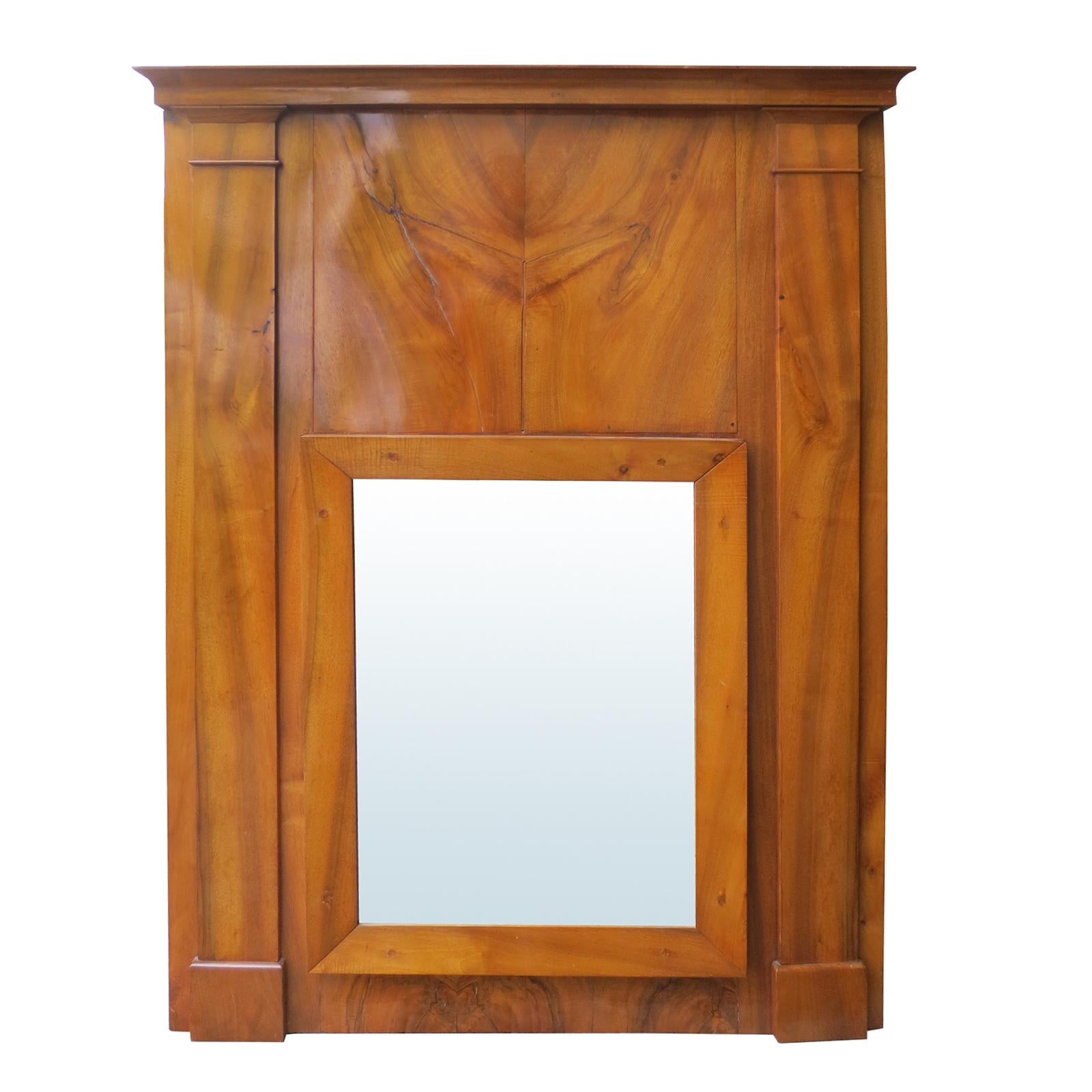 19th century French fruitwood Charles X mirror.