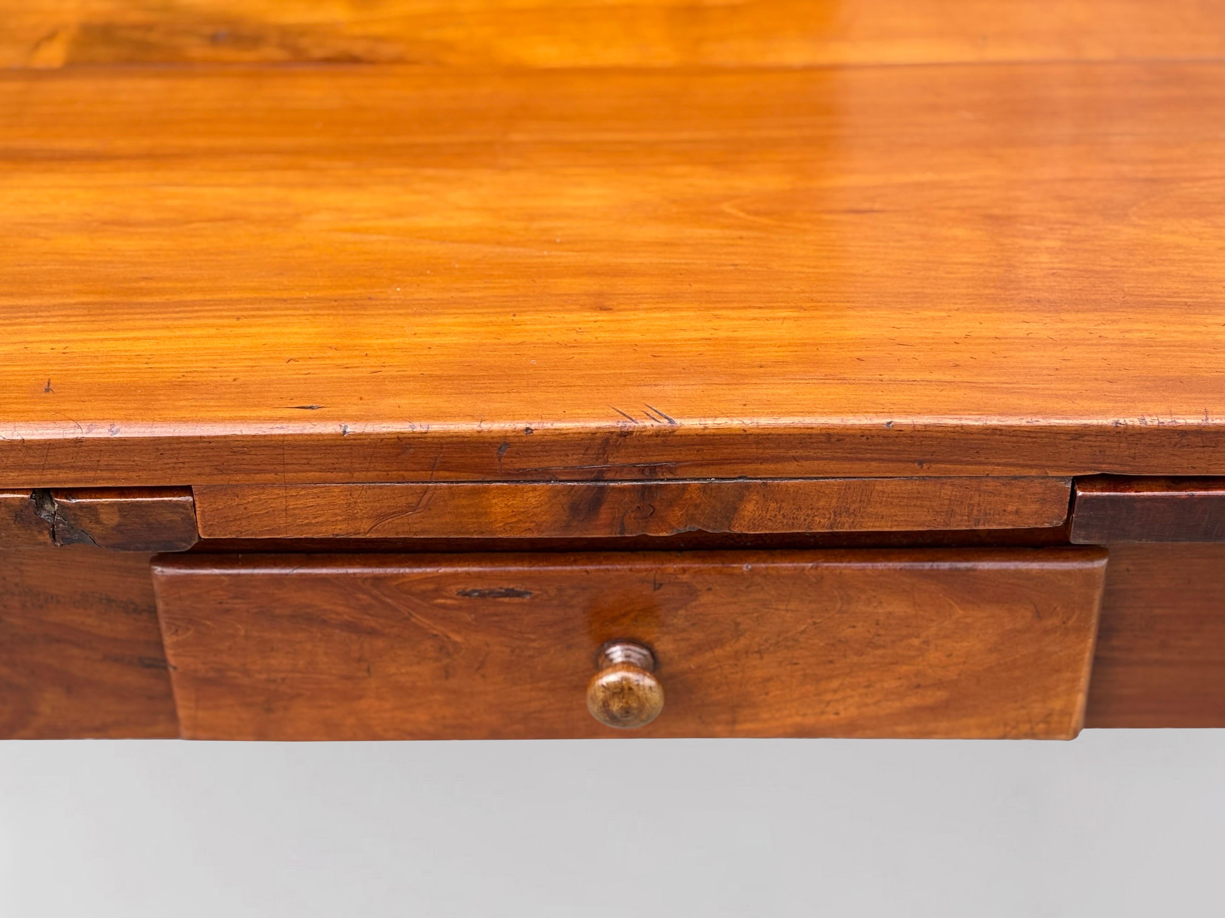 19th Century French Fruitwood Draw Leaf Farmhouse Dining Table For Sale 11