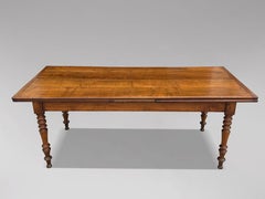 19th Century French Fruitwood Draw Leaf Farmhouse Dining Table