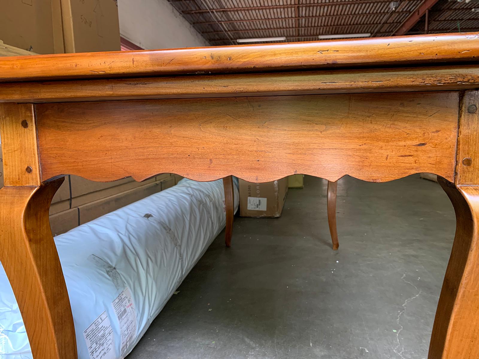 19th Century French Fruitwood Farm Dining Table with 1 Drawer, 1 Slide 8