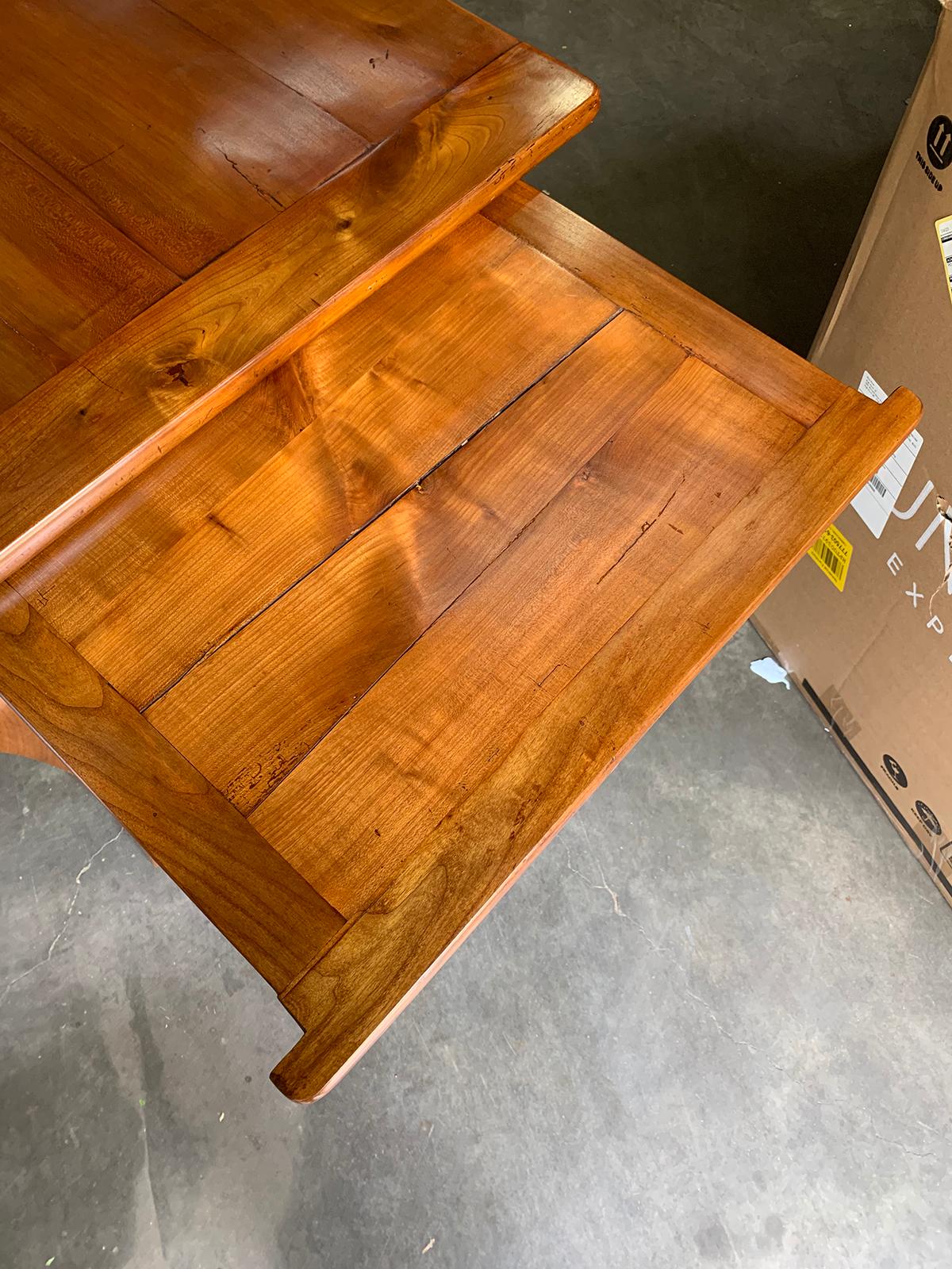 19th Century French Fruitwood Farm Dining Table with 1 Drawer, 1 Slide 4