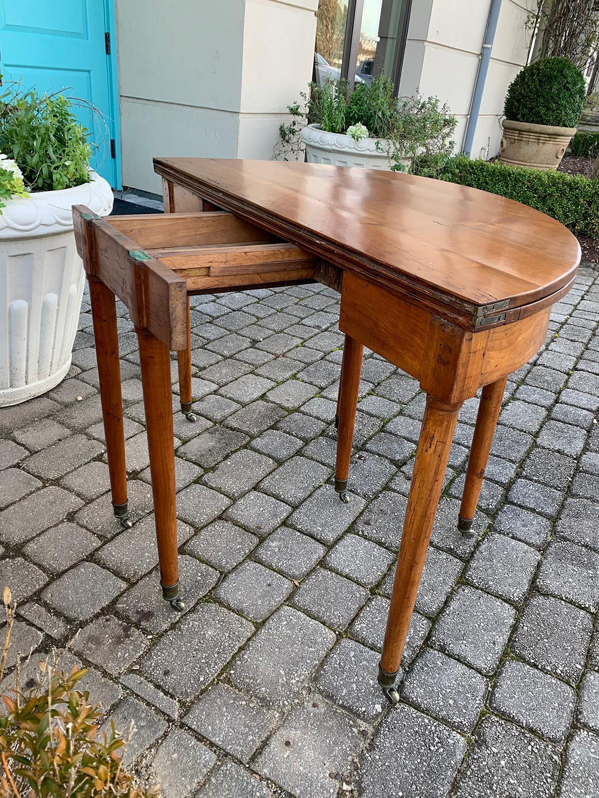 19th Century French Fruitwood Flip Top Table 8