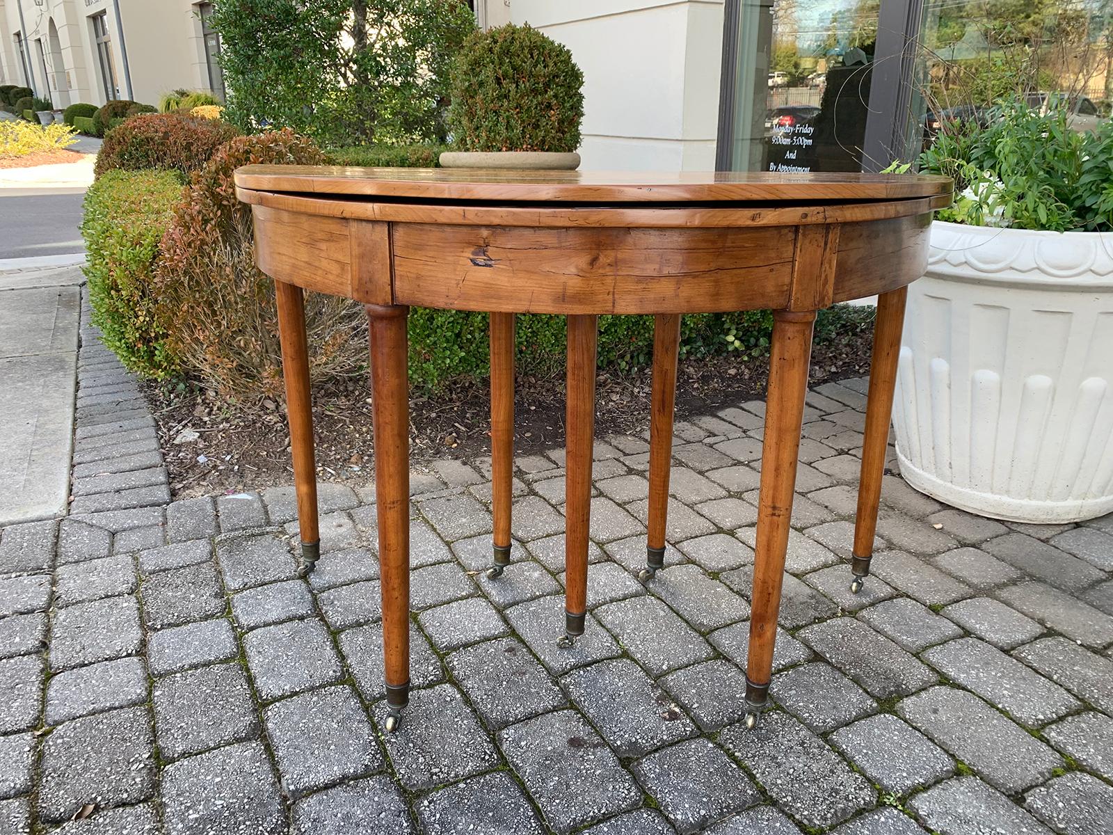 19th century French fruitwood flip top table
Extended: 44.25