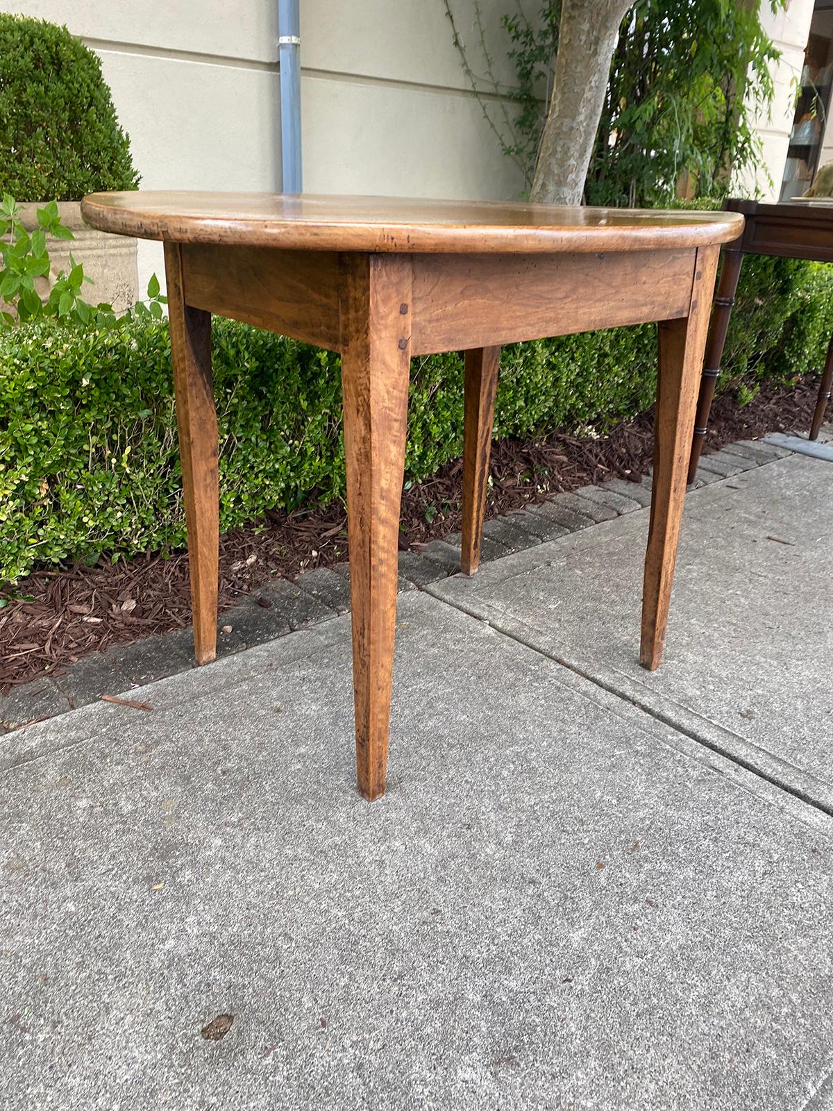 Wood 19th Century French Fruitwood Oval Side Table