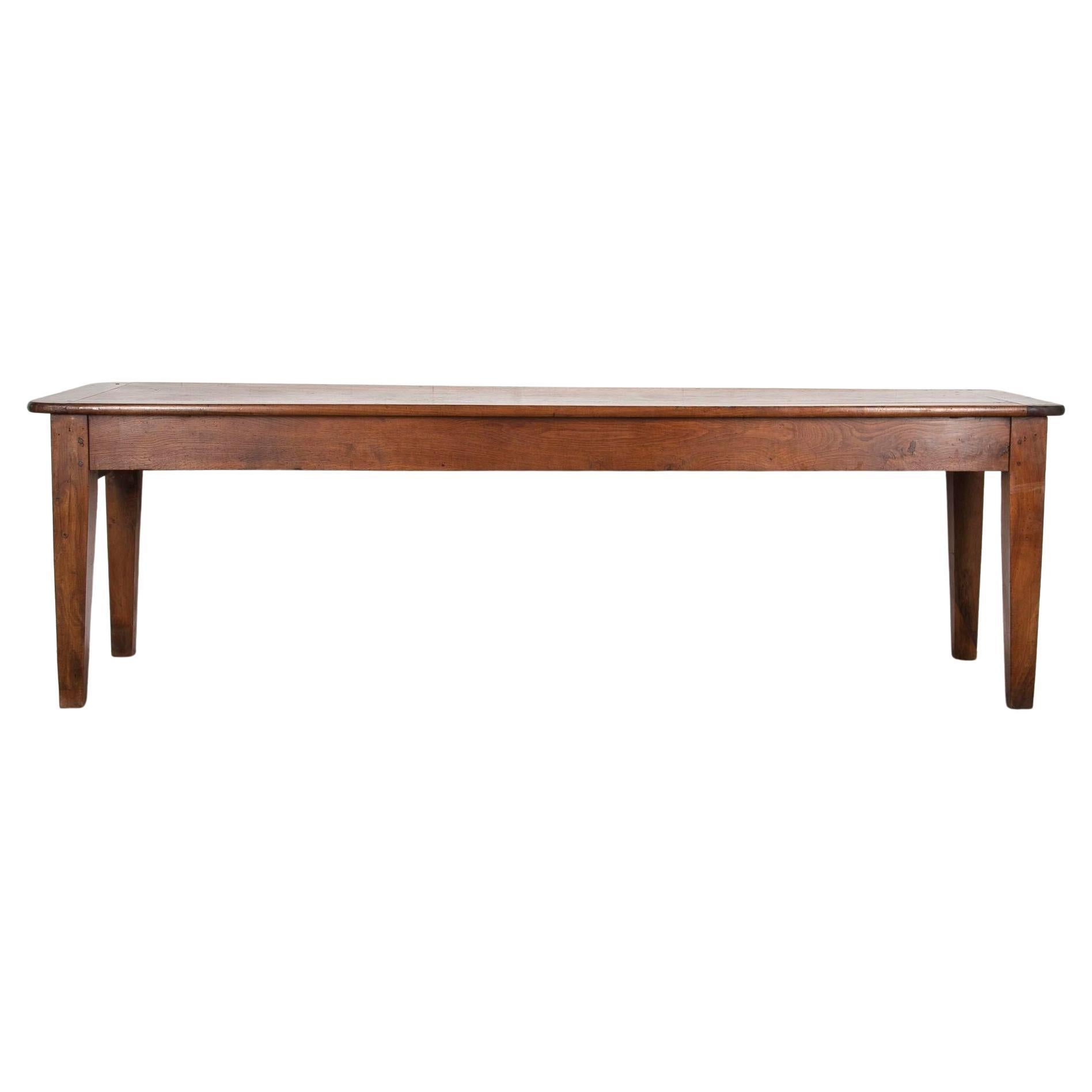 19th Century French Fruitwood Refectory Table For Sale