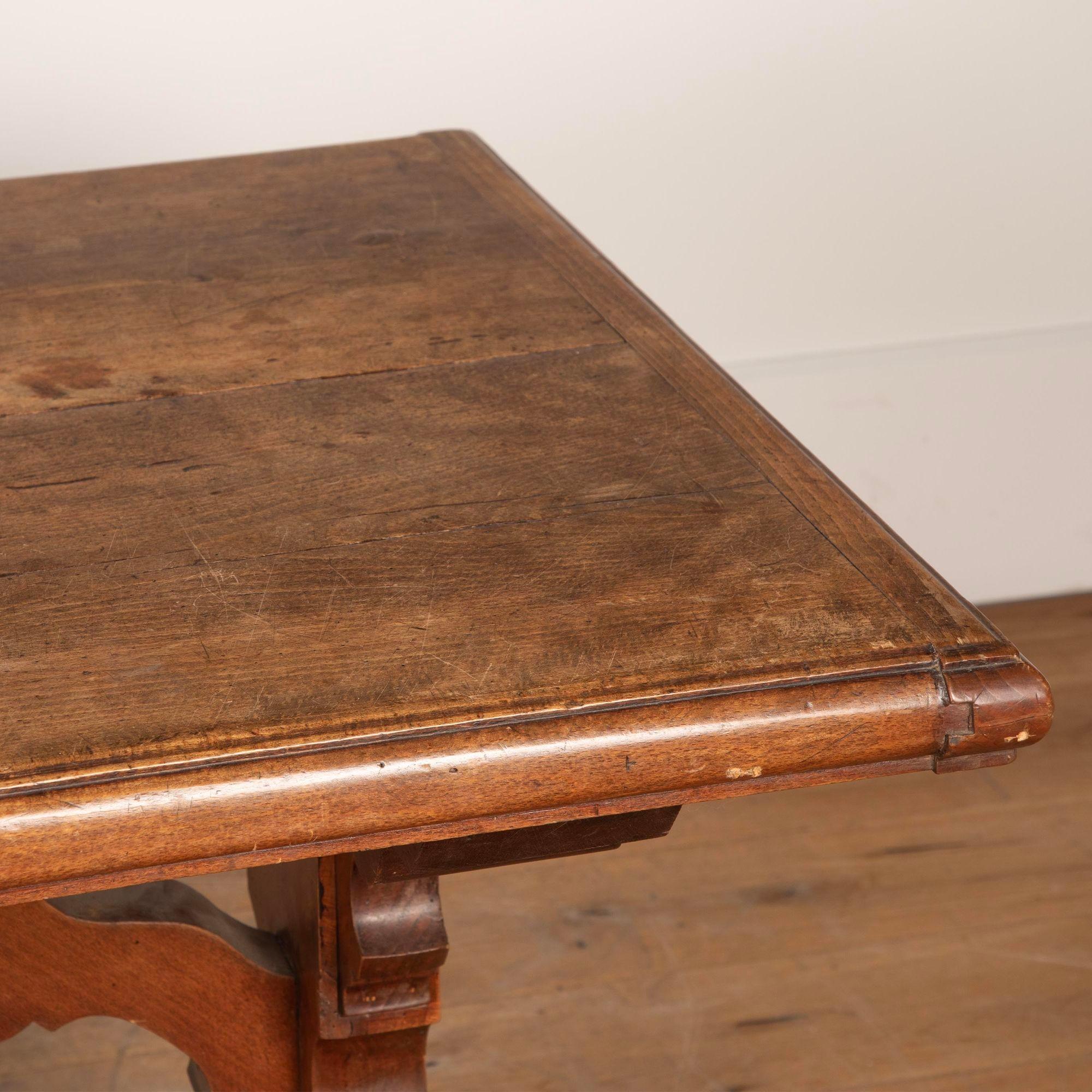 19th Century French Fruitwood Trestle Table In Good Condition In Gloucestershire, GB