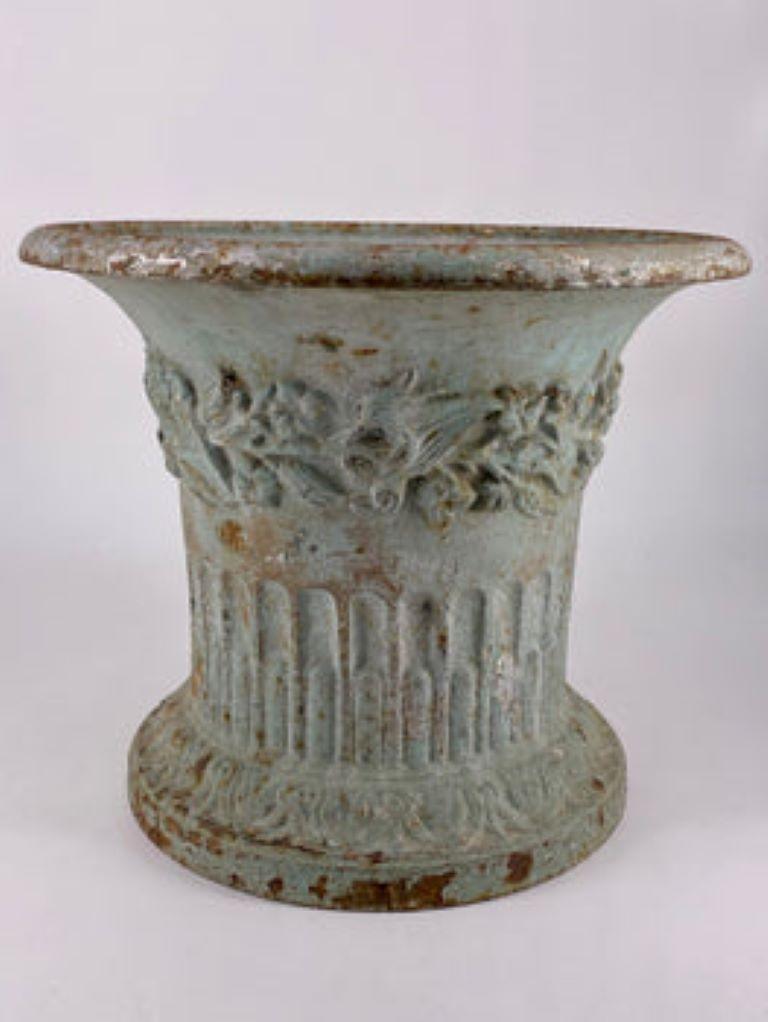 Cast 19th Century French Gadrooned Colonne Vessel For Sale