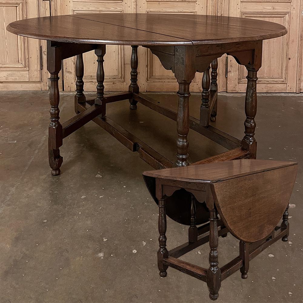 Rustic 19th Century French Gate Leg Drop Leaf Dining Table ~ Sofa Table