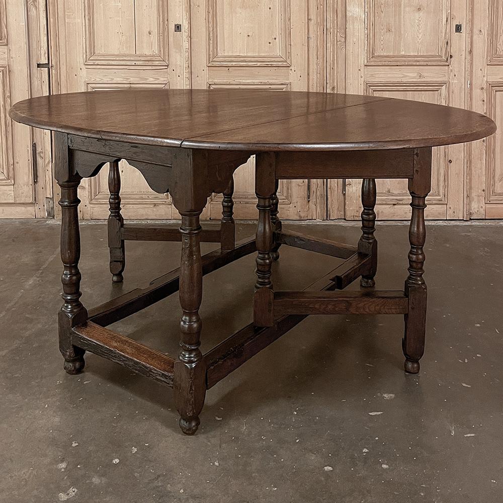 Oak 19th Century French Gate Leg Drop Leaf Dining Table ~ Sofa Table