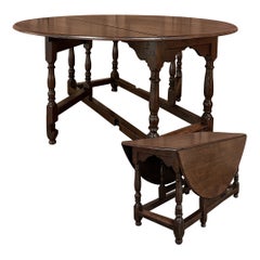 19th Century French Gate Leg Drop Leaf Dining Table ~ Sofa Table