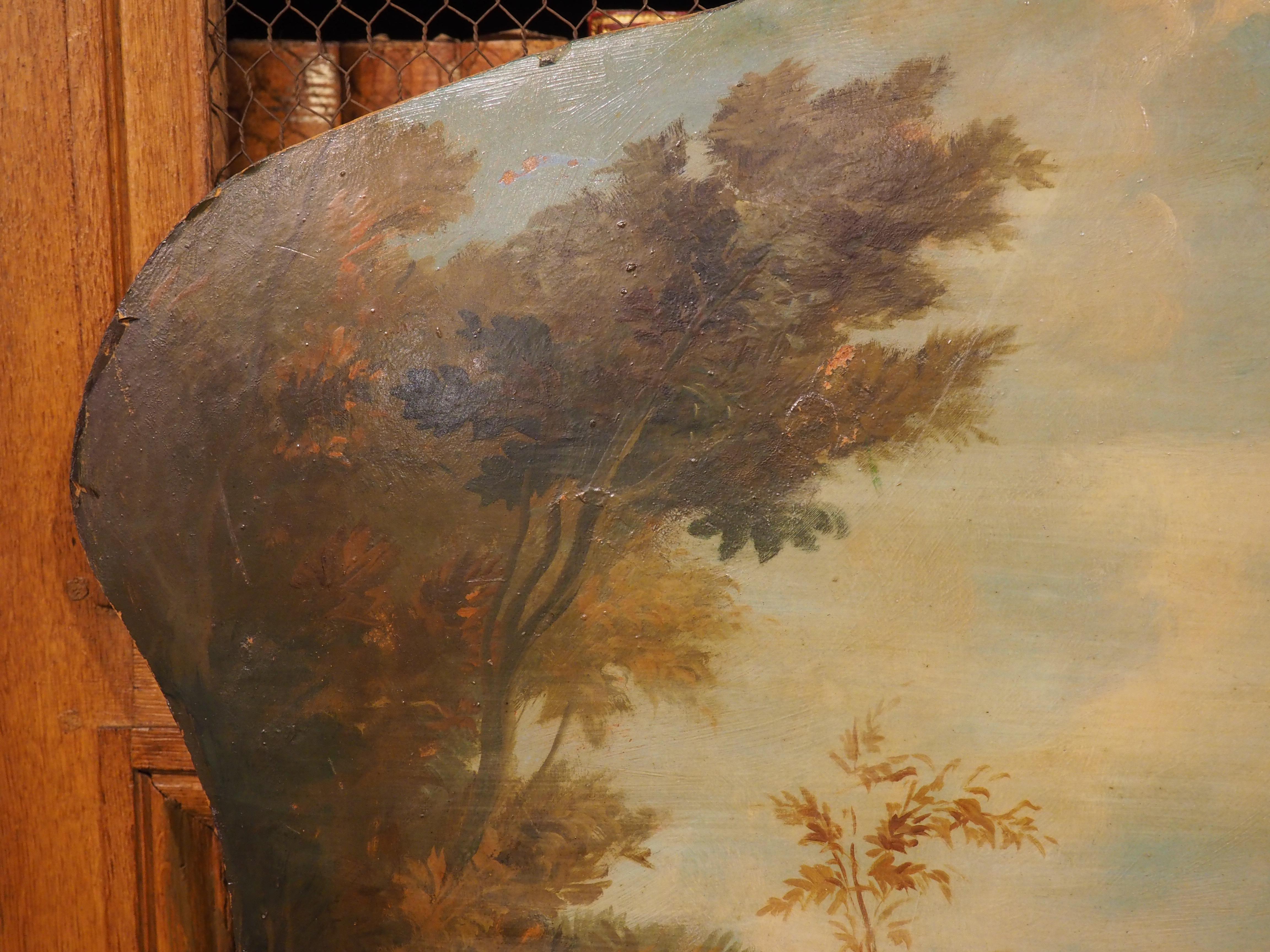 19. Jahrhundert Französisch Genre-Szene Overdoor Malerei auf dem Brett im Angebot 9