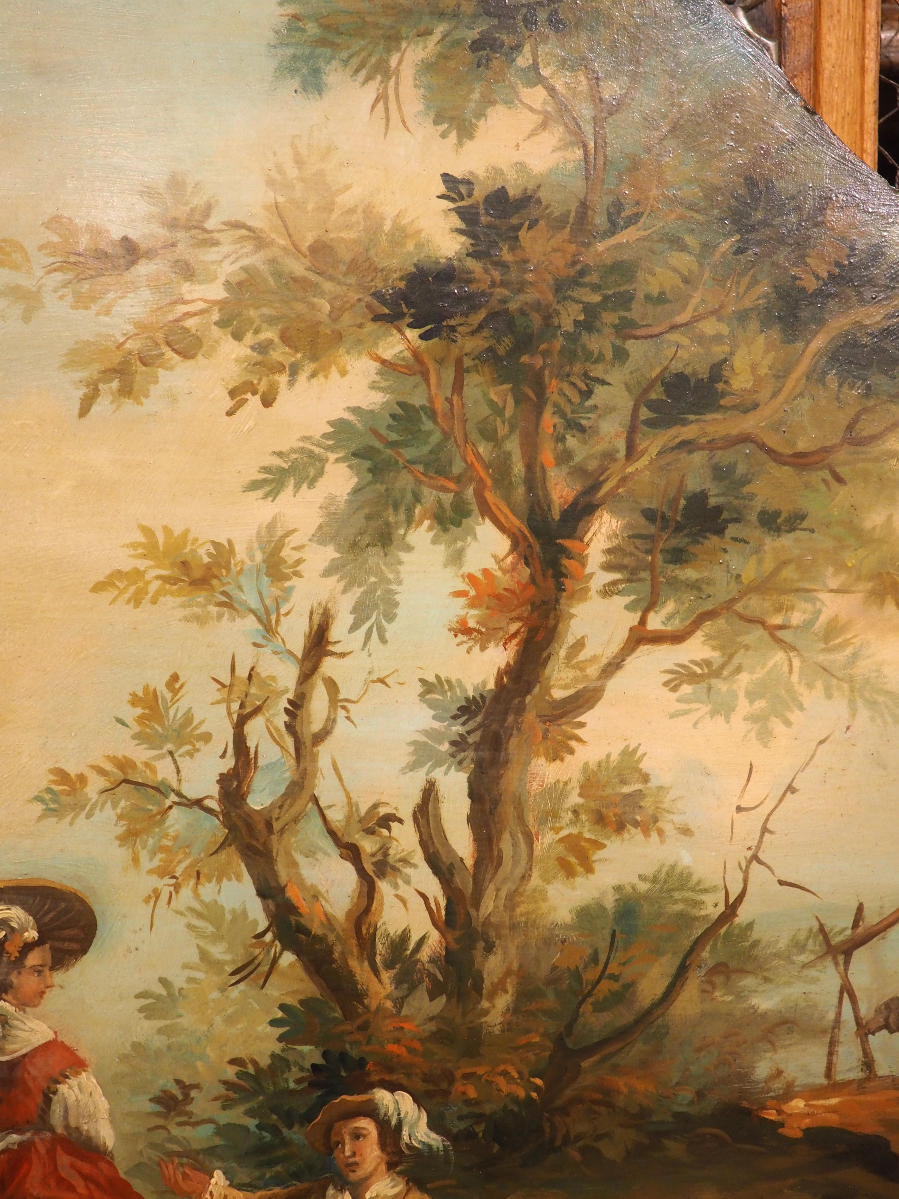 19. Jahrhundert Französisch Genre-Szene Overdoor Malerei auf dem Brett im Angebot 4