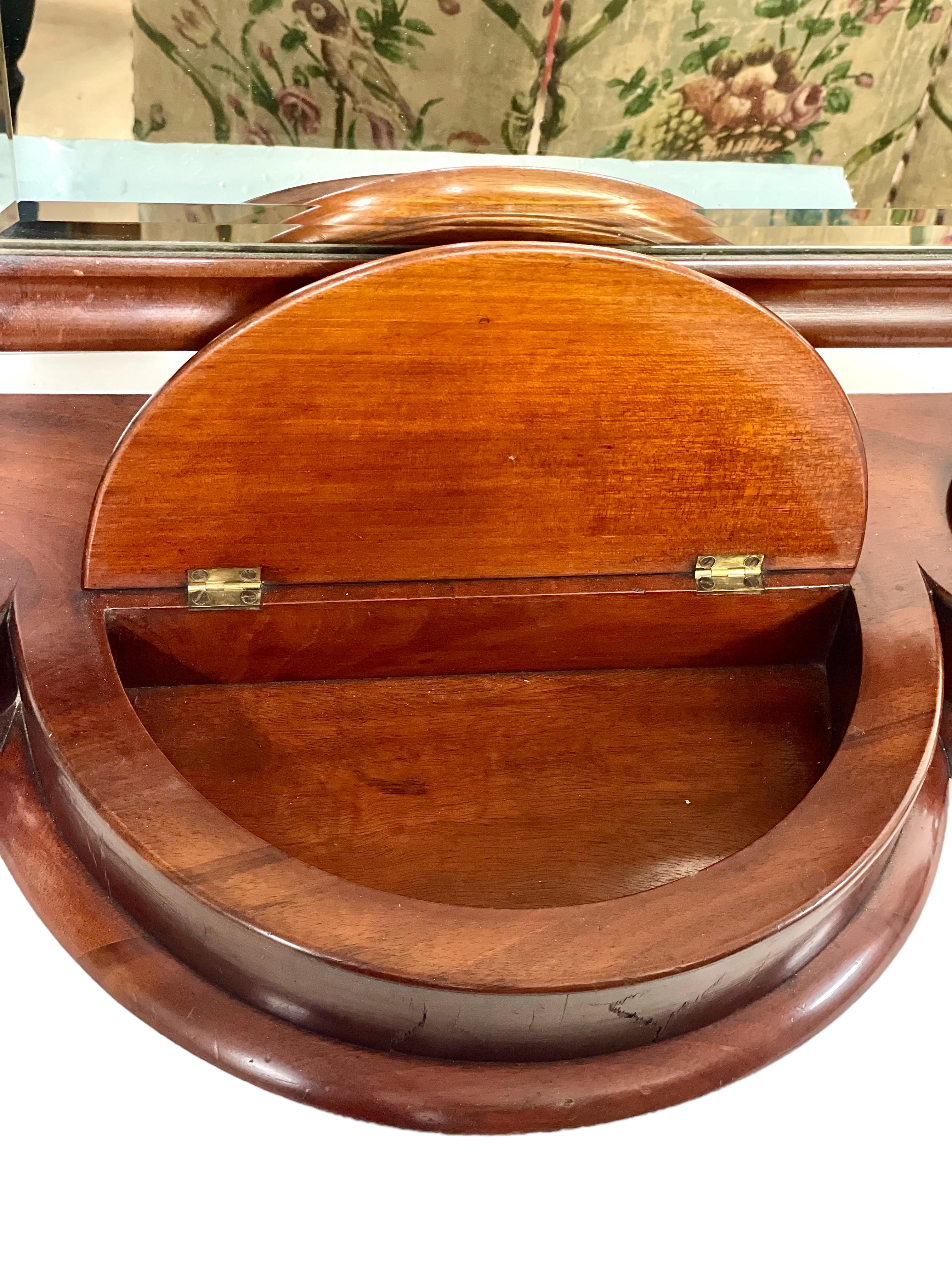 Fruitwood 19th Century French Gentleman's Vanity or Table Mirror For Sale