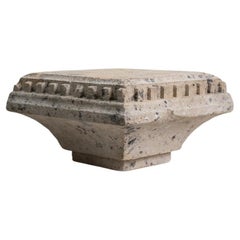 Antique 19th Century French Geometric Stone Pedestal