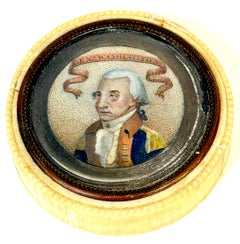 19th Century French George Washington Memorial Bone Snuff Box France for America