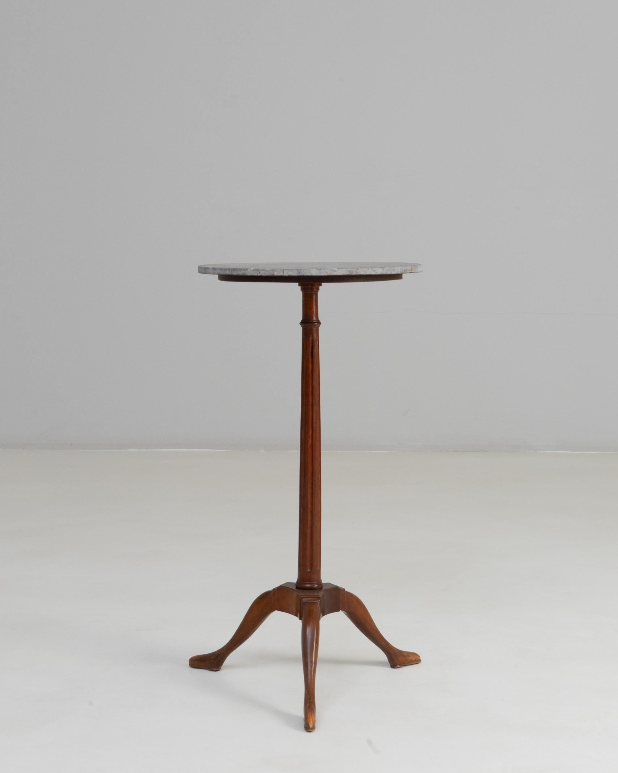 19th Century French Georgian Tripod Side Table With Marble Top For Sale 1