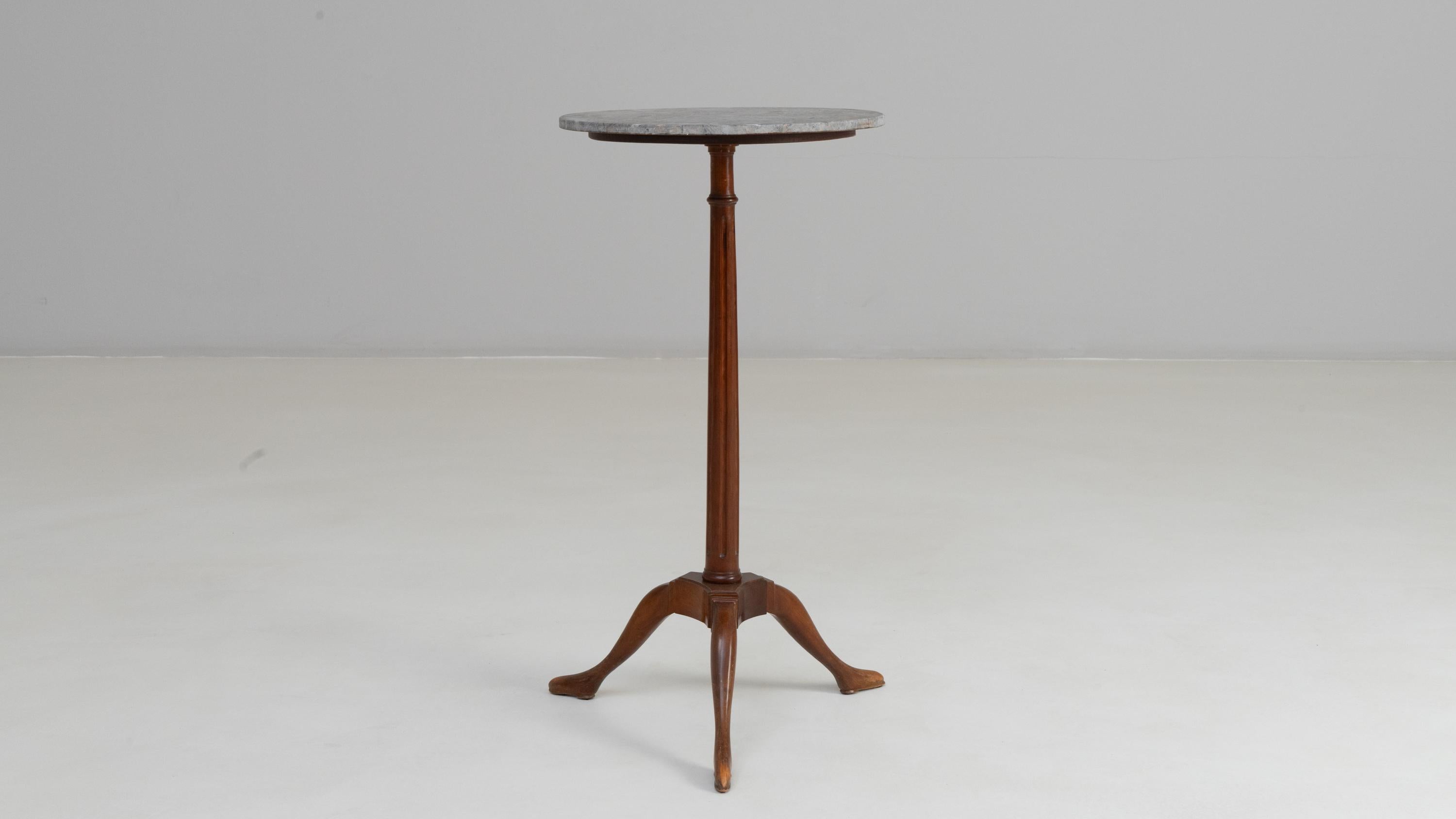 19th Century French Georgian Tripod Side Table With Marble Top For Sale 2