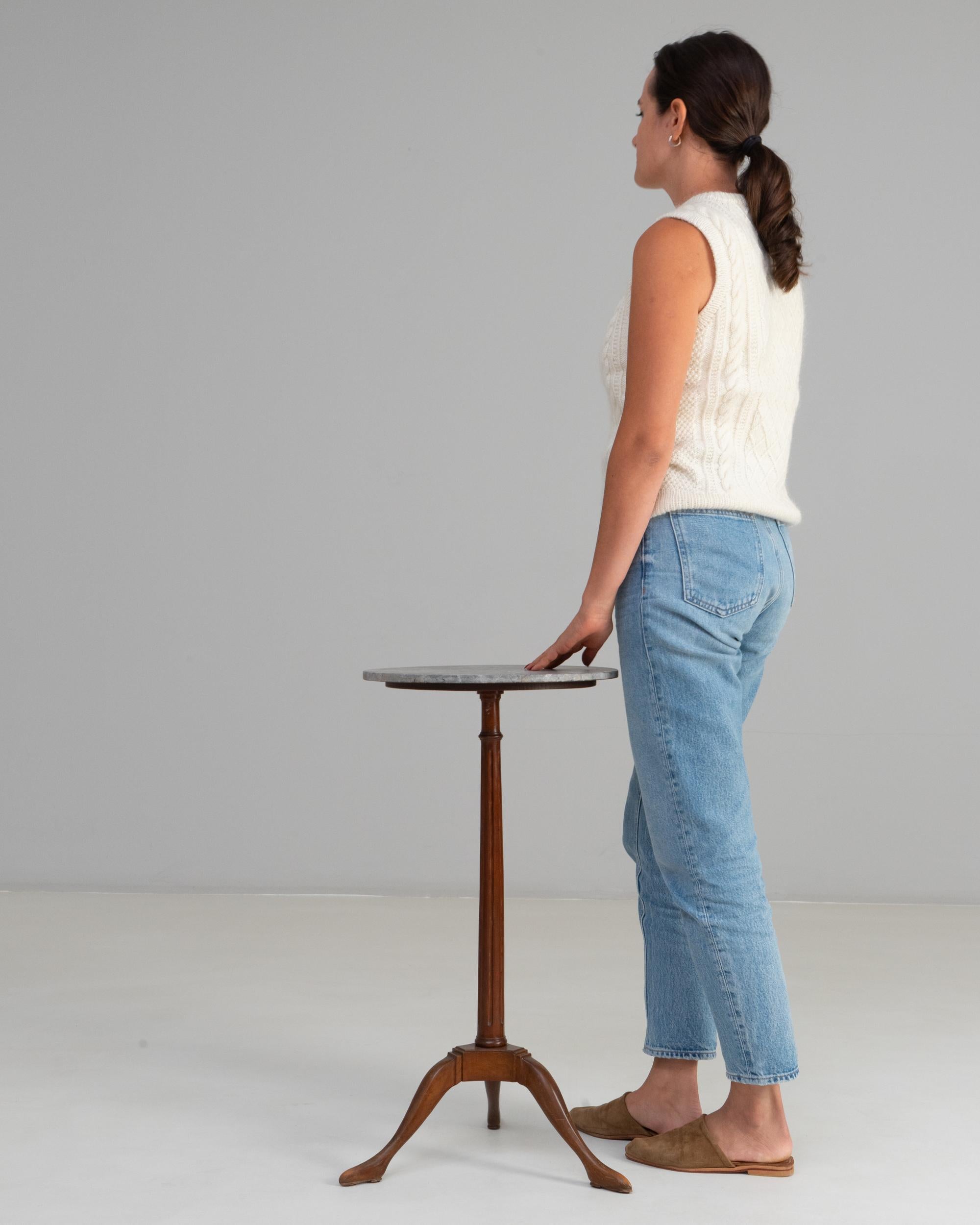 19th Century French Georgian Tripod Side Table With Marble Top For Sale 3