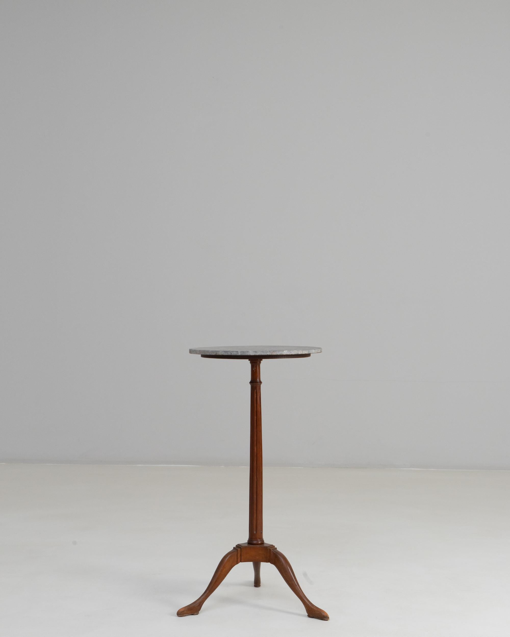 19th Century French Georgian Tripod Side Table With Marble Top For Sale 4