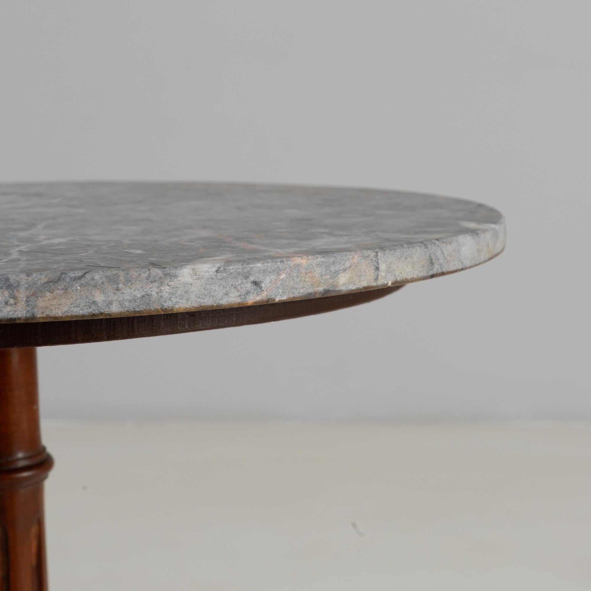 19th Century French Georgian Tripod Side Table With Marble Top For Sale 5